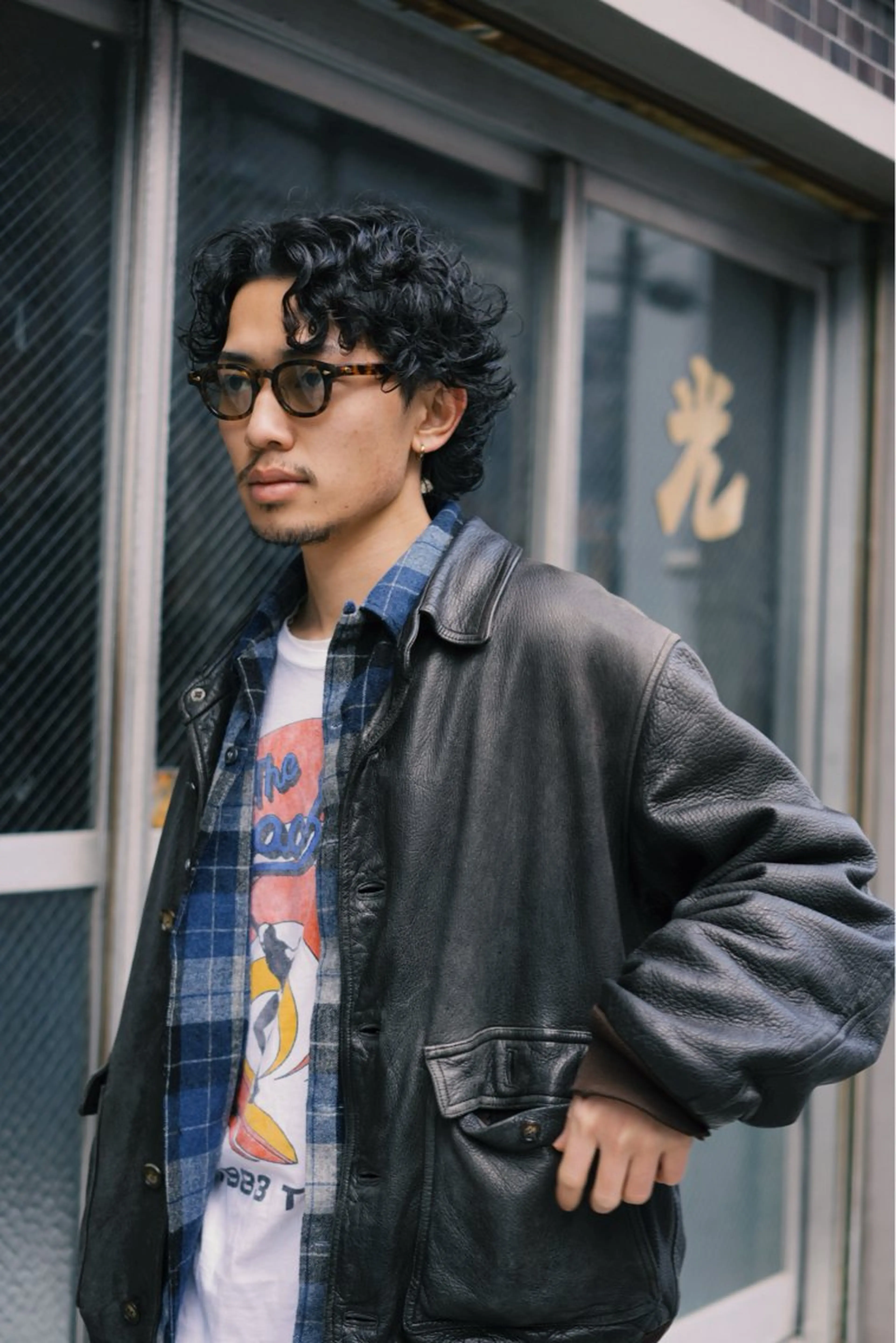 ミディアム パーマ メンズ カット パーマ 栄 メンズカット /田 亮樹のヘアスタイル