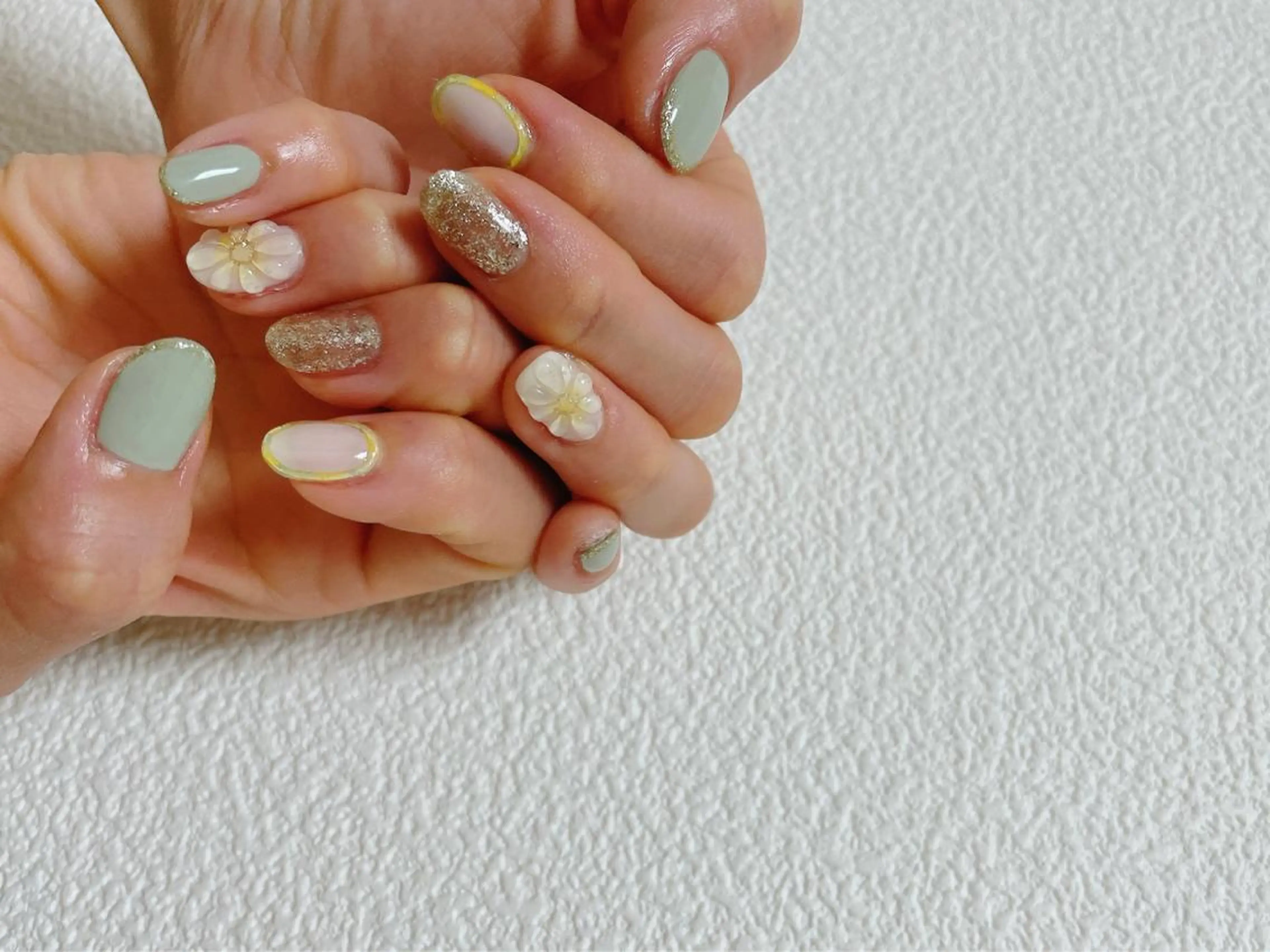 ネイル 桜ネイル フレンチネイル ジェルネイル ガラスフレンチ 韓国ネイル Mogu nail 二子玉川のネイルデザイン