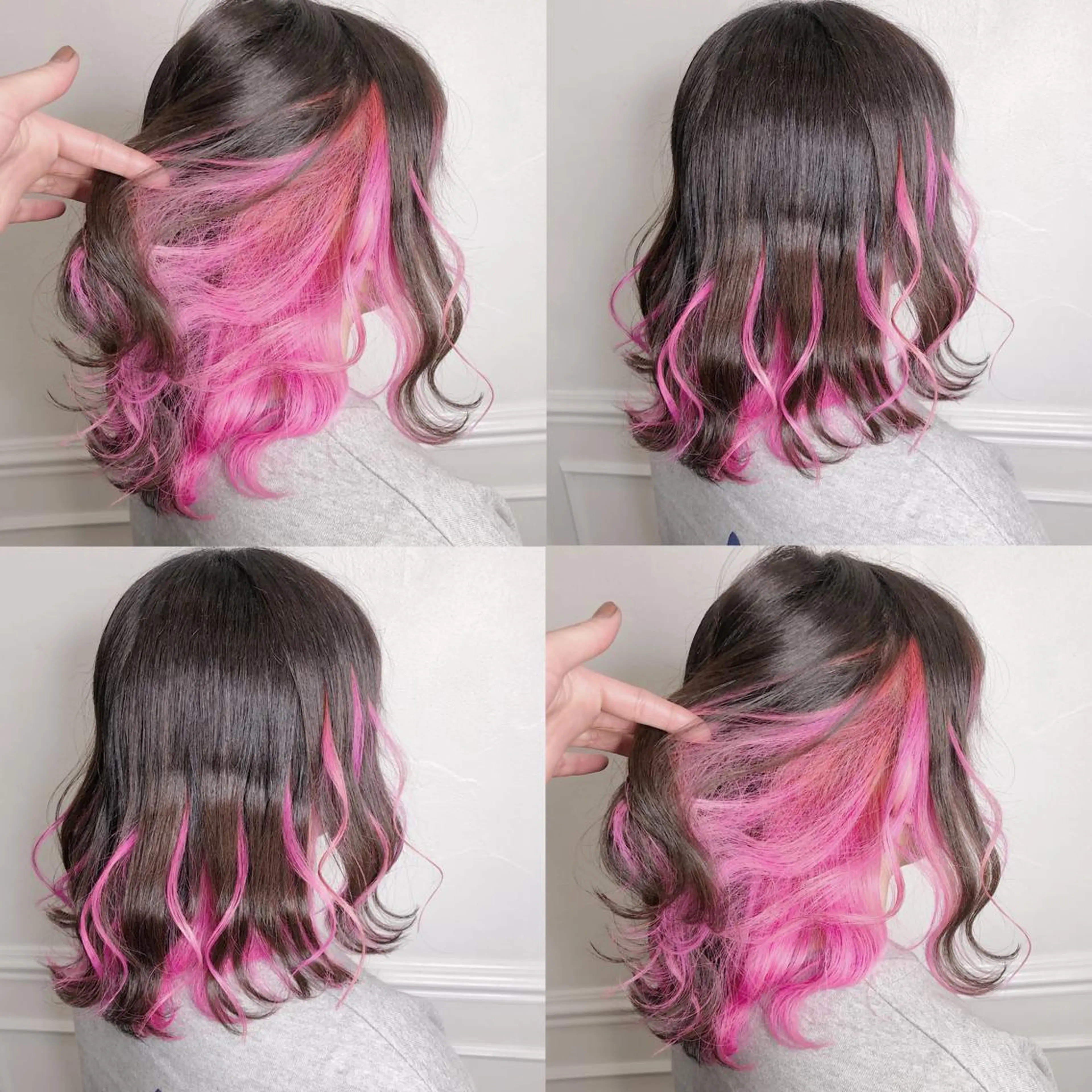 セミロング カラー ヘアアレンジ メンズ キッズ ピンクカラー カット ヘアカラー トリートメント ヘアセット 💟Chloe原宿店 🩶ハイトーンのヘアスタイル