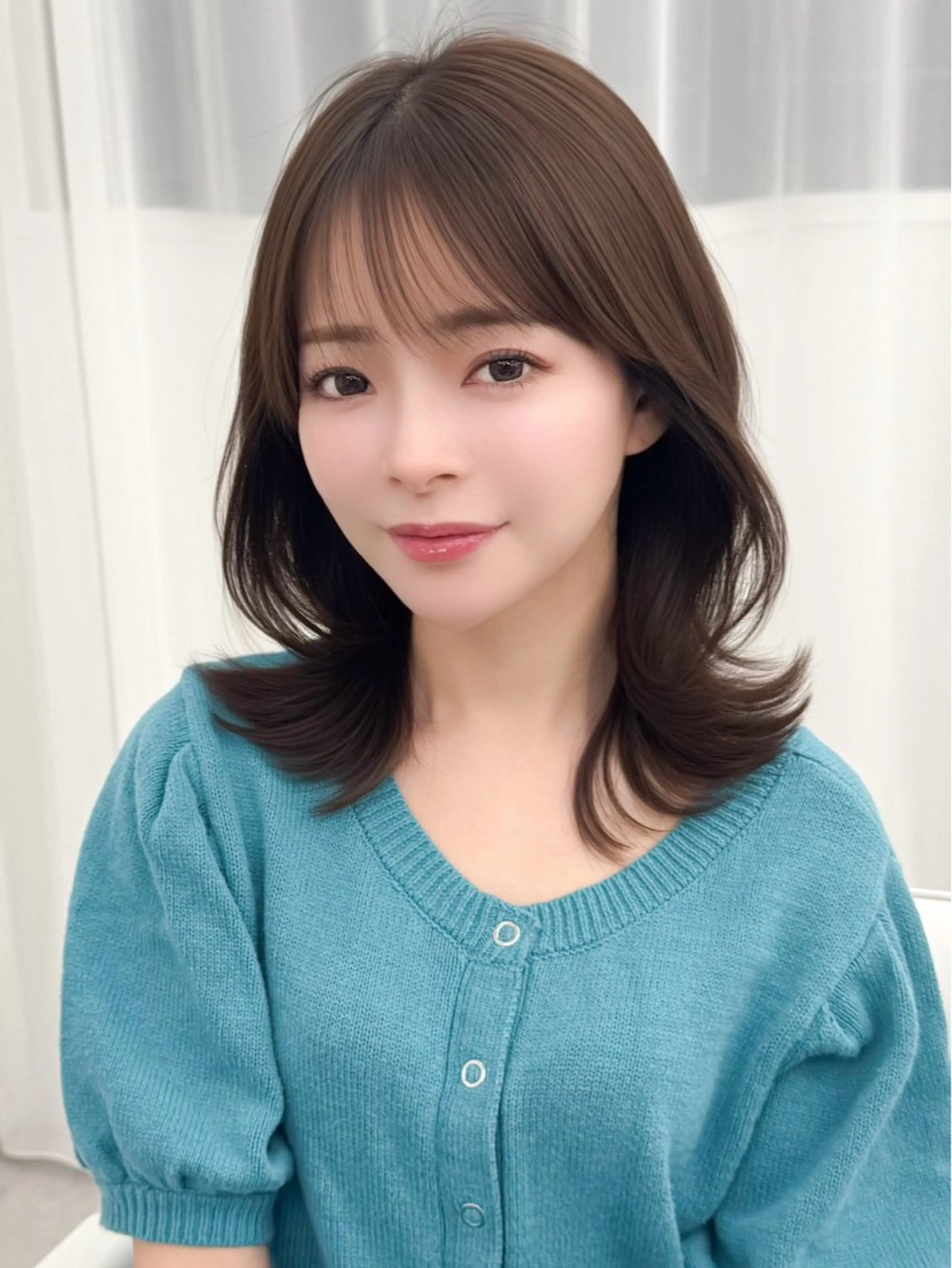 ミディアム カラー ヘアアレンジ カット ヘアカラー トリートメント 顔周り&ミディアム 特化/池袋/kokiのヘアスタイル