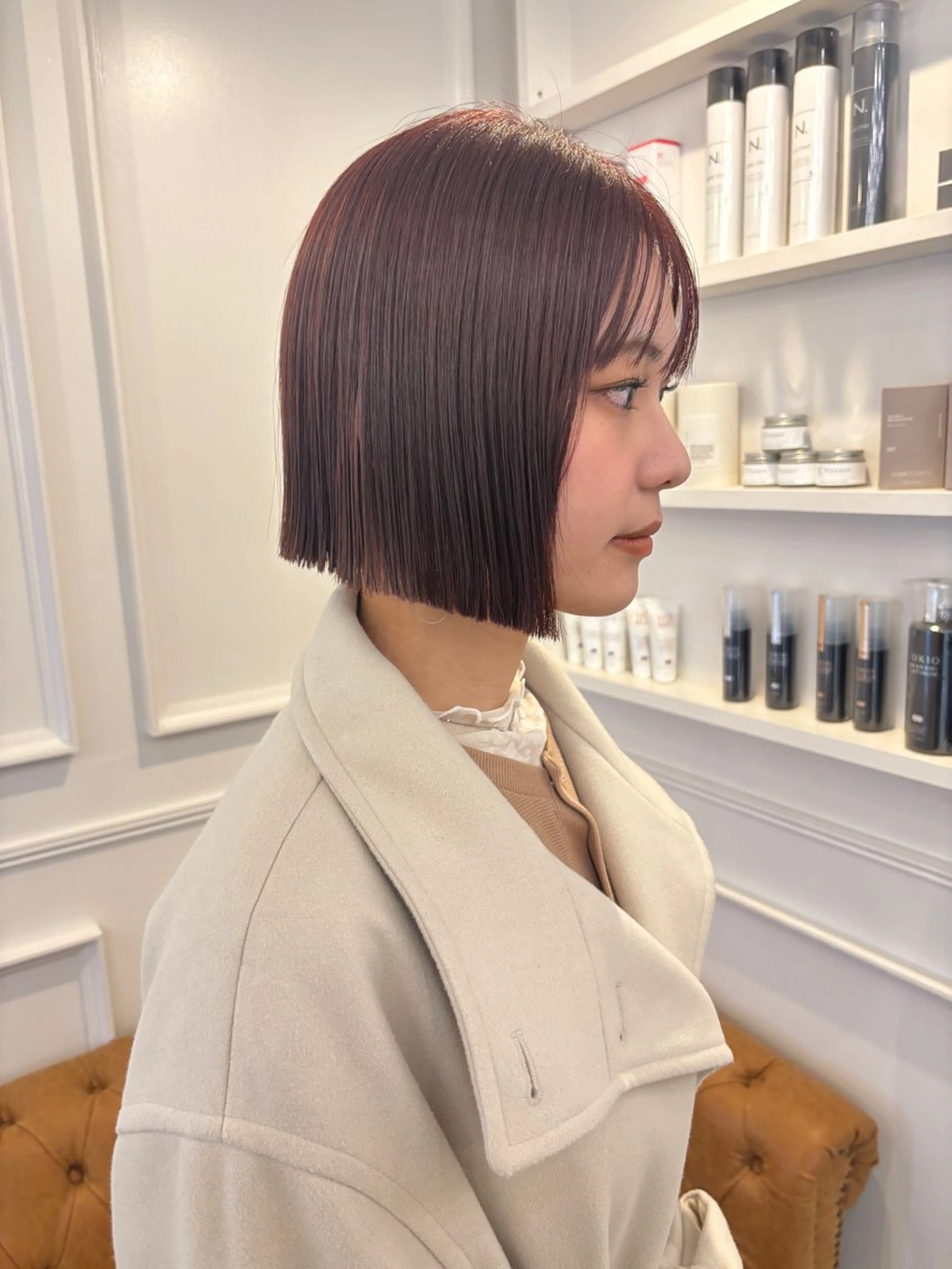 ショート ピンクブラウン ボブ HARUKA🍒 toccaのヘアスタイル