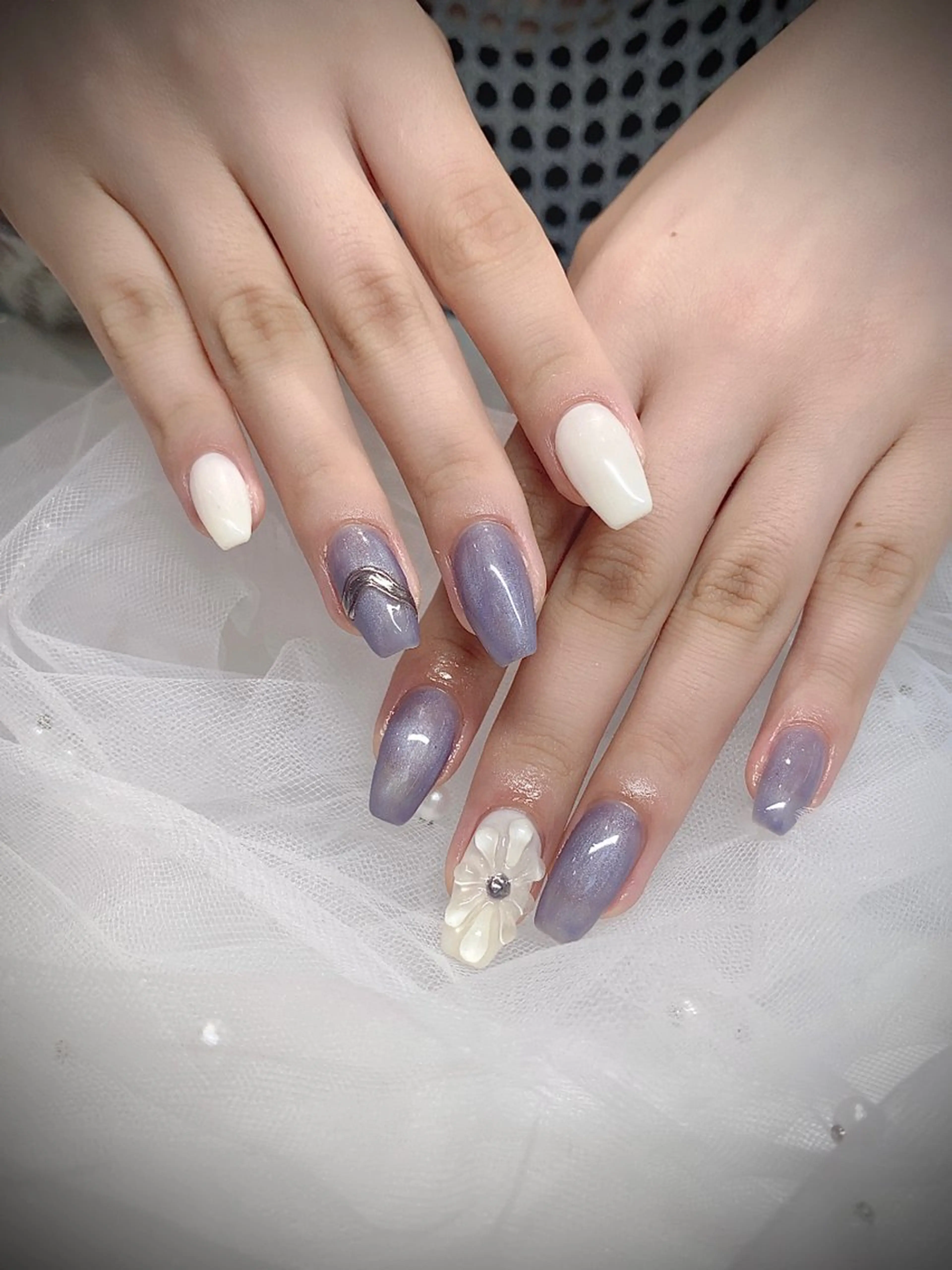 ネイル I-nailロング /ワンホン/キラキラのネイルデザイン