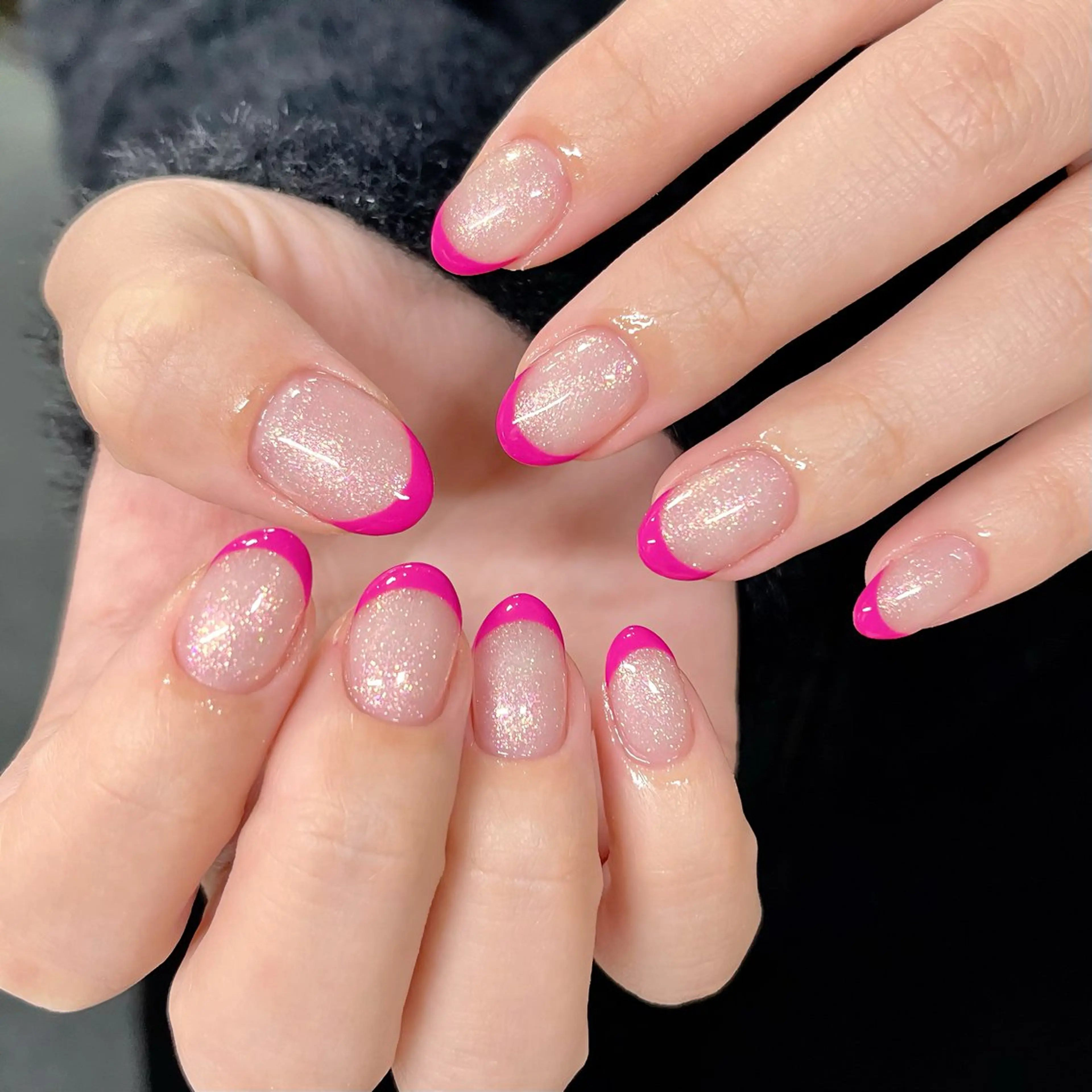ネイル チークネイル フレンチネイル ハート ラメ(グリッター) ニュアンスネイル ハンドネイル 🫧OPELIA NAIL渋谷🫧のネイルデザイン