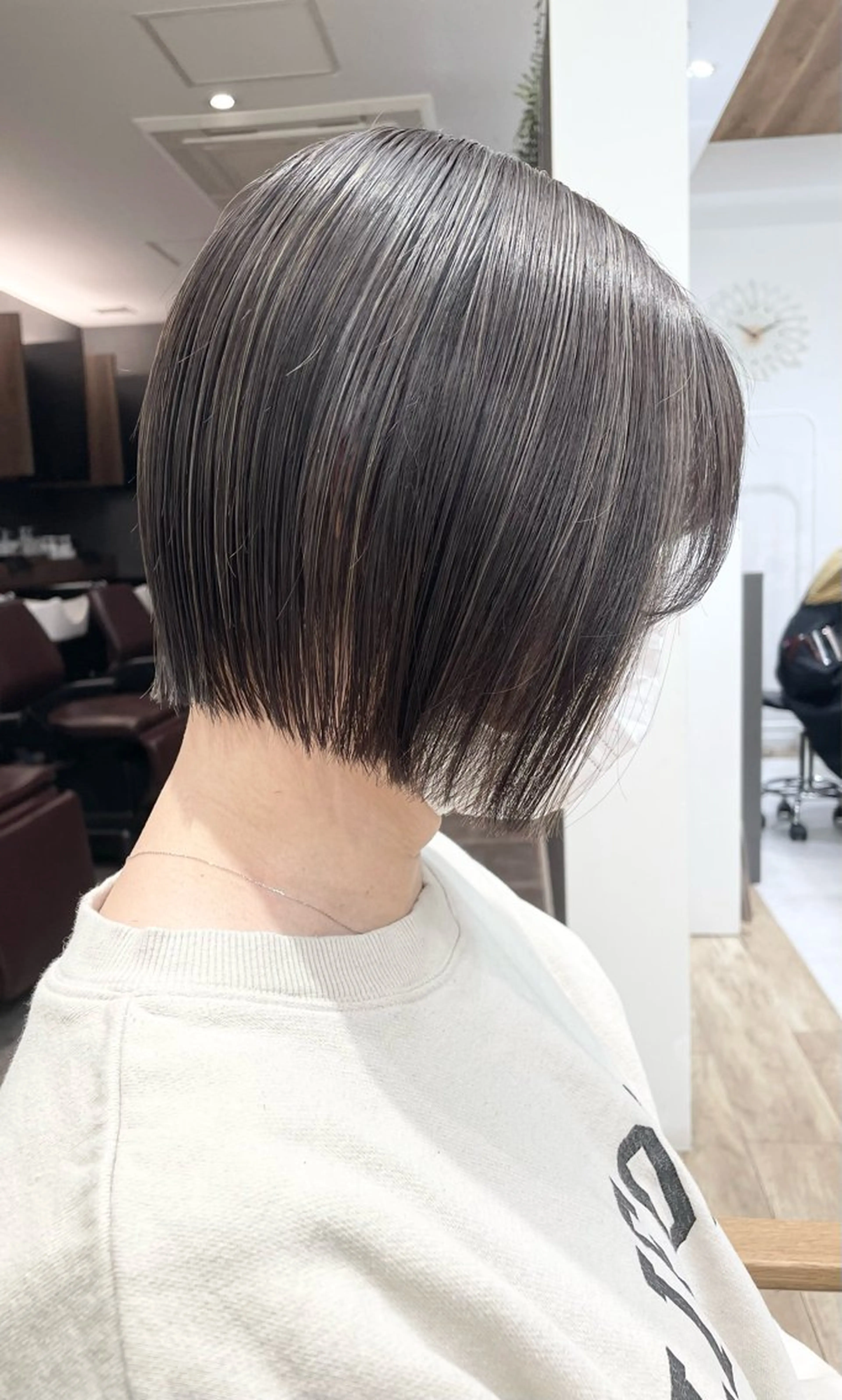 ショート カラー 切りっぱなしボブ ハイライトカラー ボブ ハイライト カット 松田 /骨格矯正カットのヘアスタイル