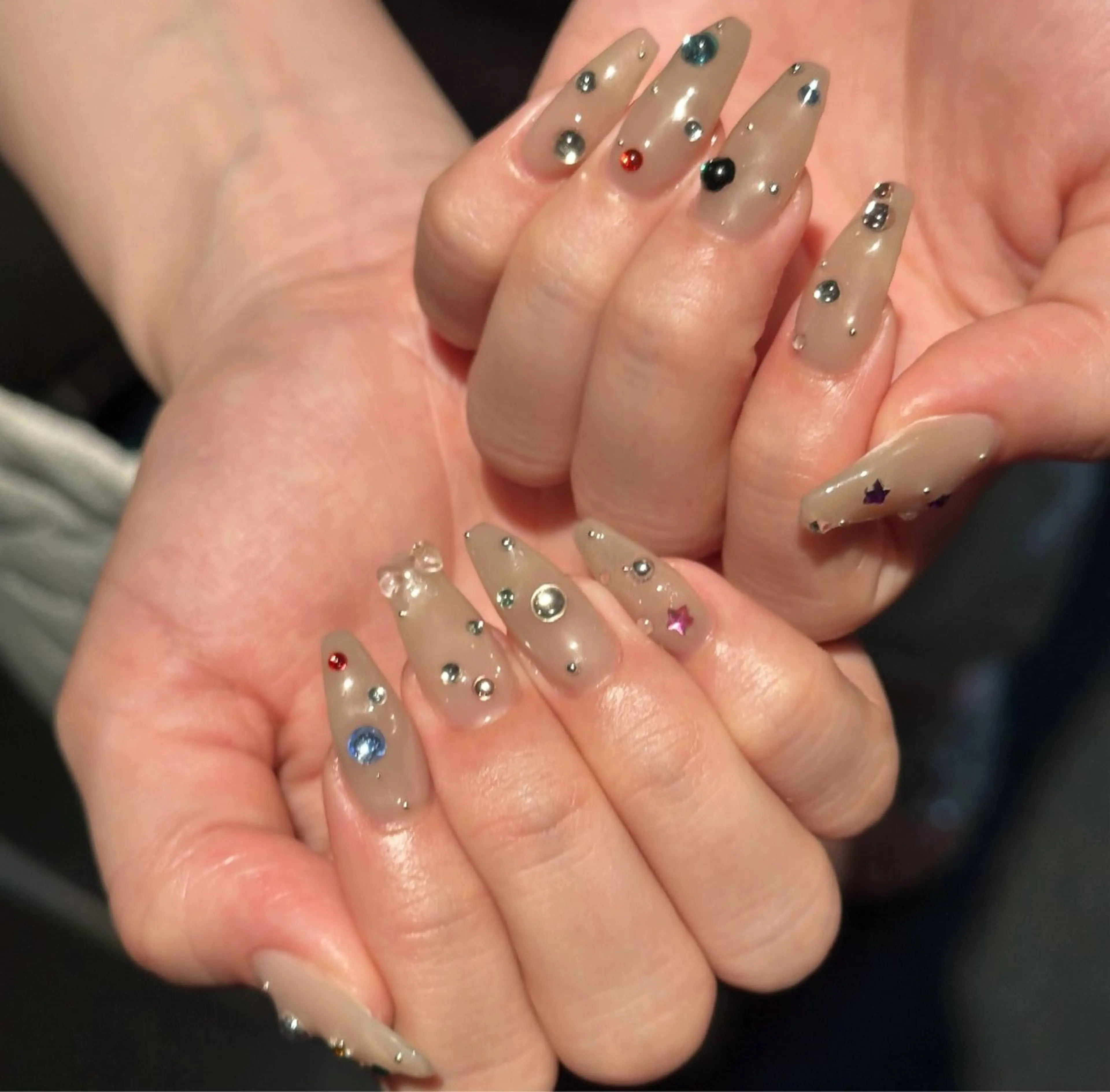 ネイル アートネイル オーロラネイル ブルー クリアネイル ジェルネイル 綾瀬 はるのネイルデザイン