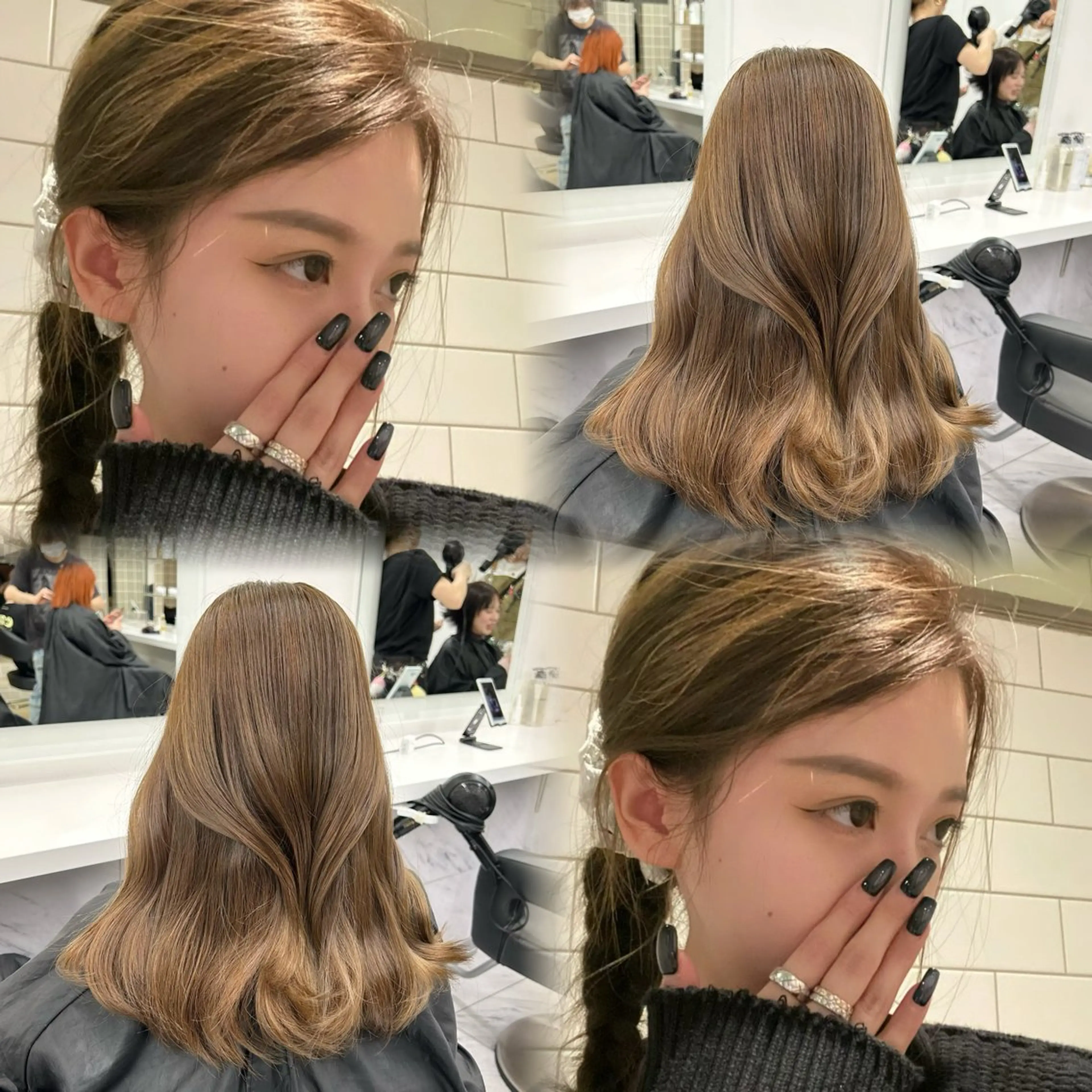 カラー ヘアカラー トリートメント 透明感ベージュ🤎 ナチュラルレイヤーのヘアスタイル