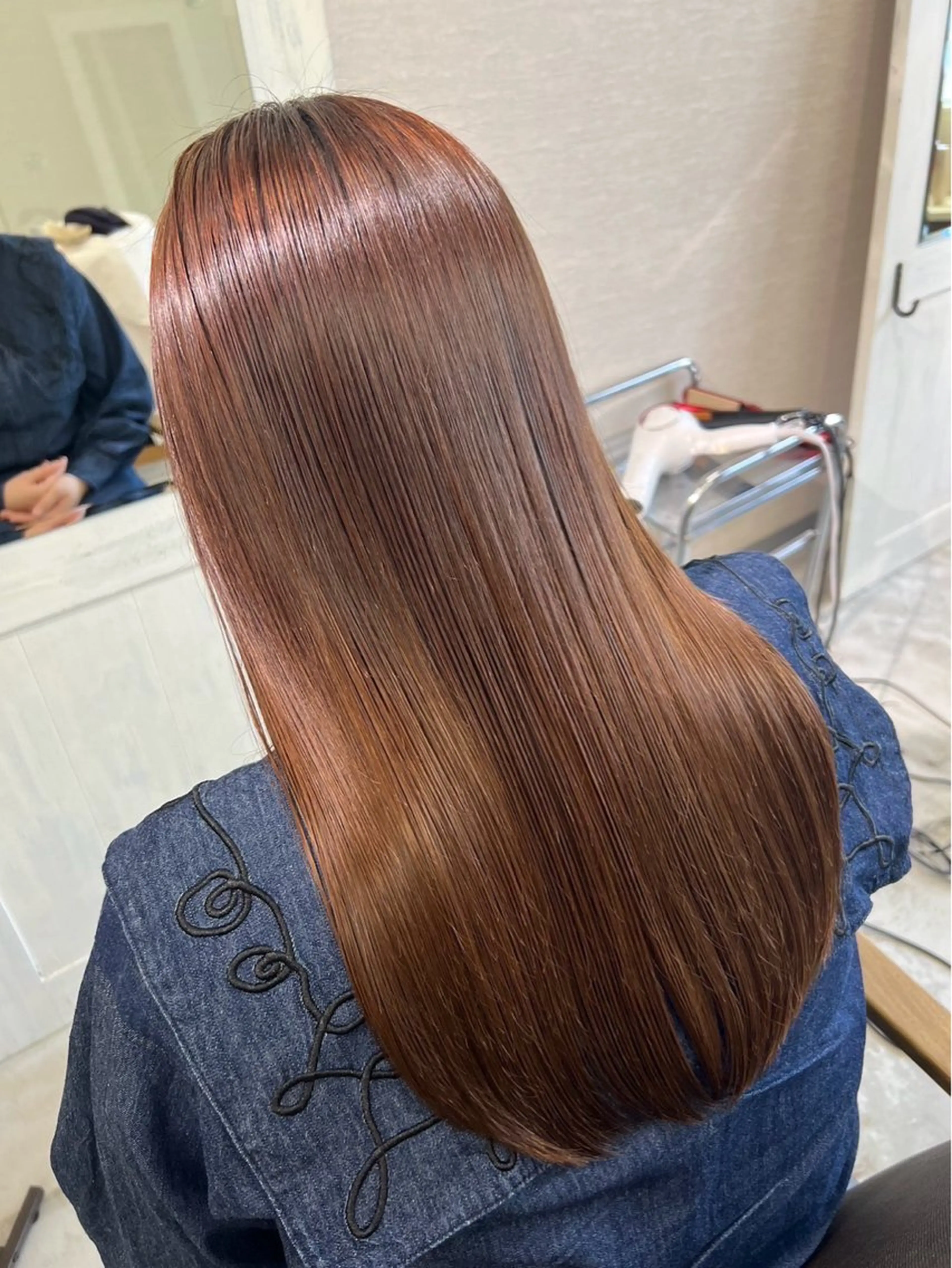 【💎平日限定✨】同時施術で時短極ツヤ仕上げ💐とシルクストレート×水素カラー×marbb炭酸泉の写真