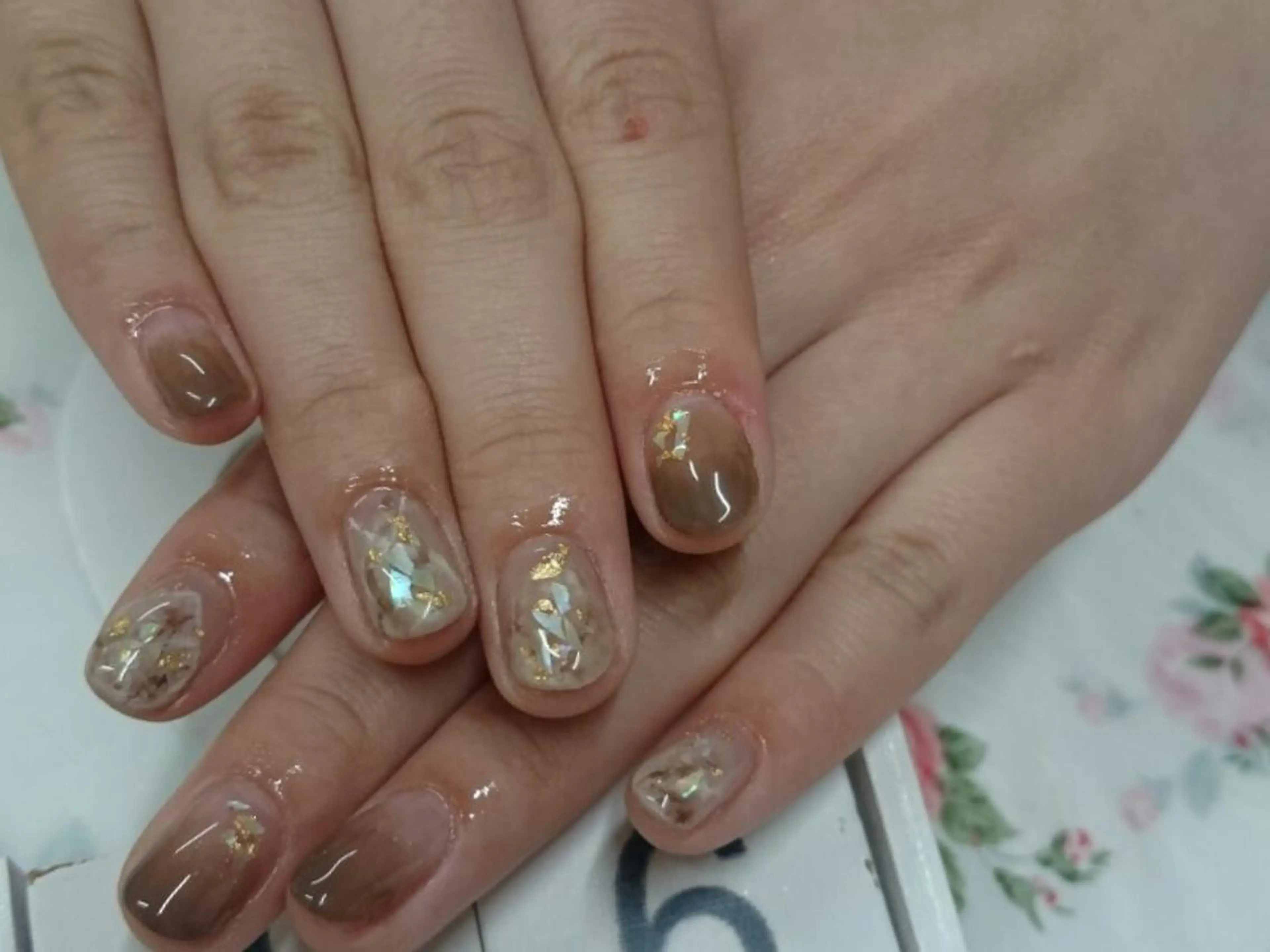 ネイル ブラウン グラデーション JEWEL nailのネイルデザイン