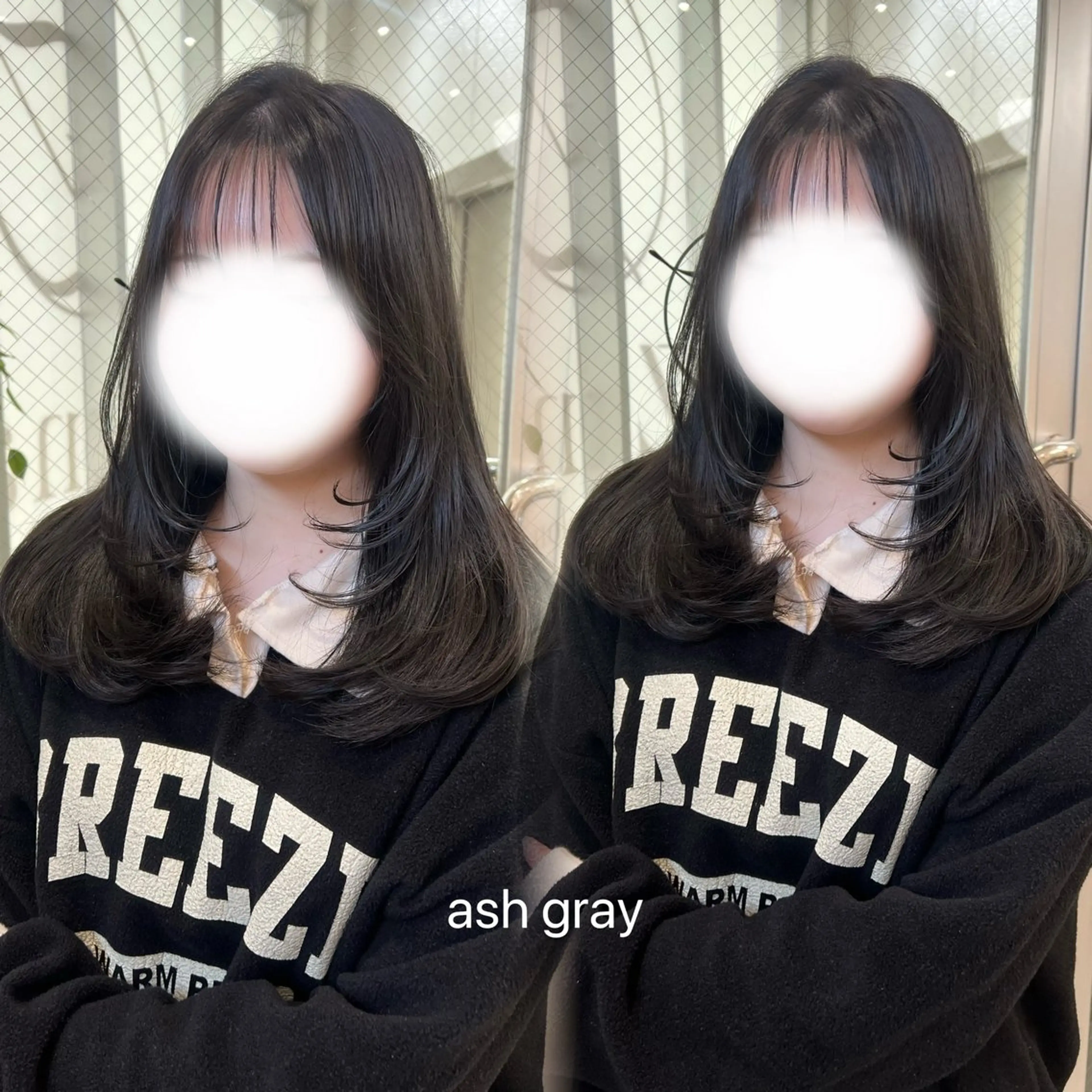 セミロング カット ヘアカラー トリートメント 🎀zina/韓国 🎀amiのヘアスタイル