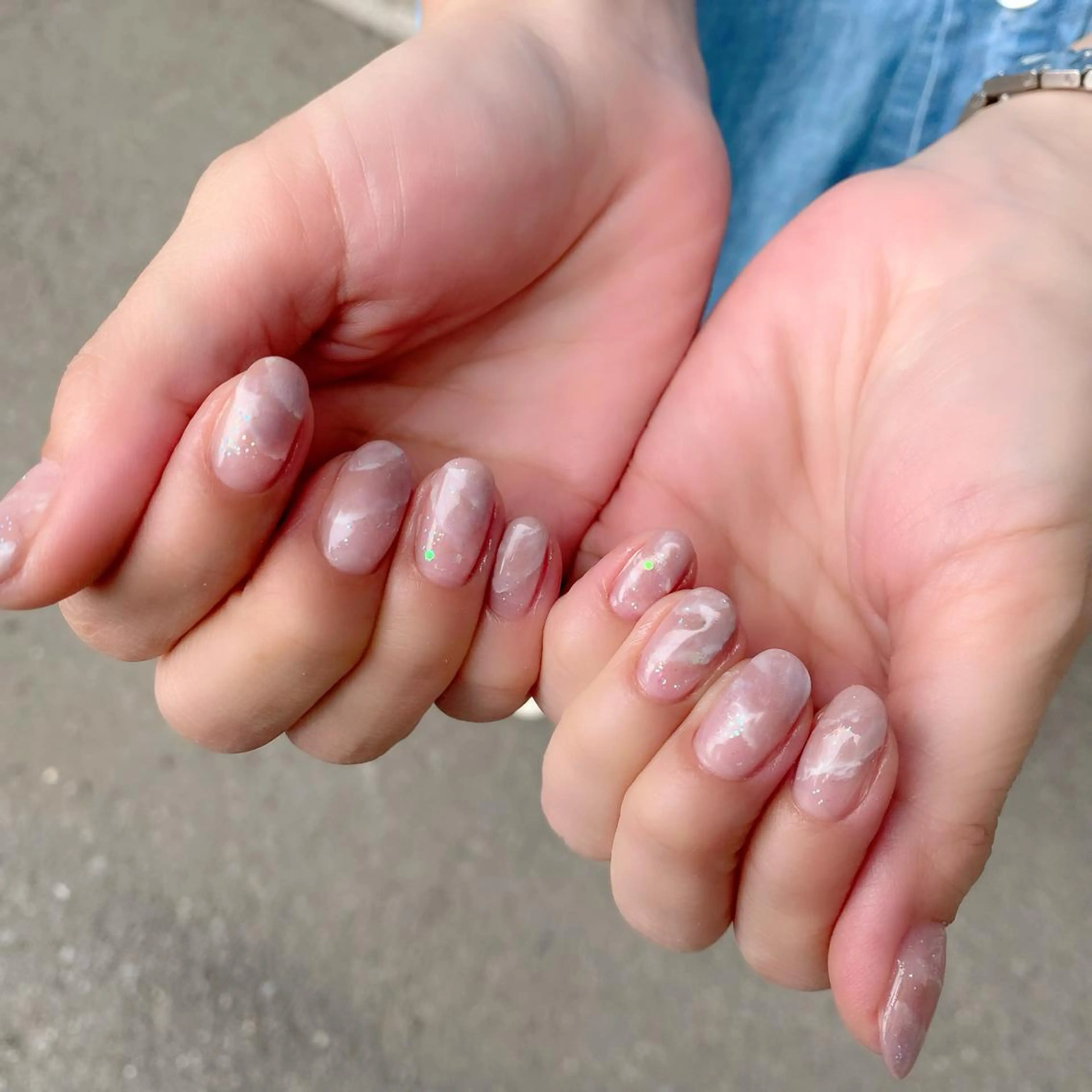 ネイル 大理石ネイル(マーブル) ニュアンスネイル 春ネイル ハンドネイル Salon Ｋのネイルデザイン