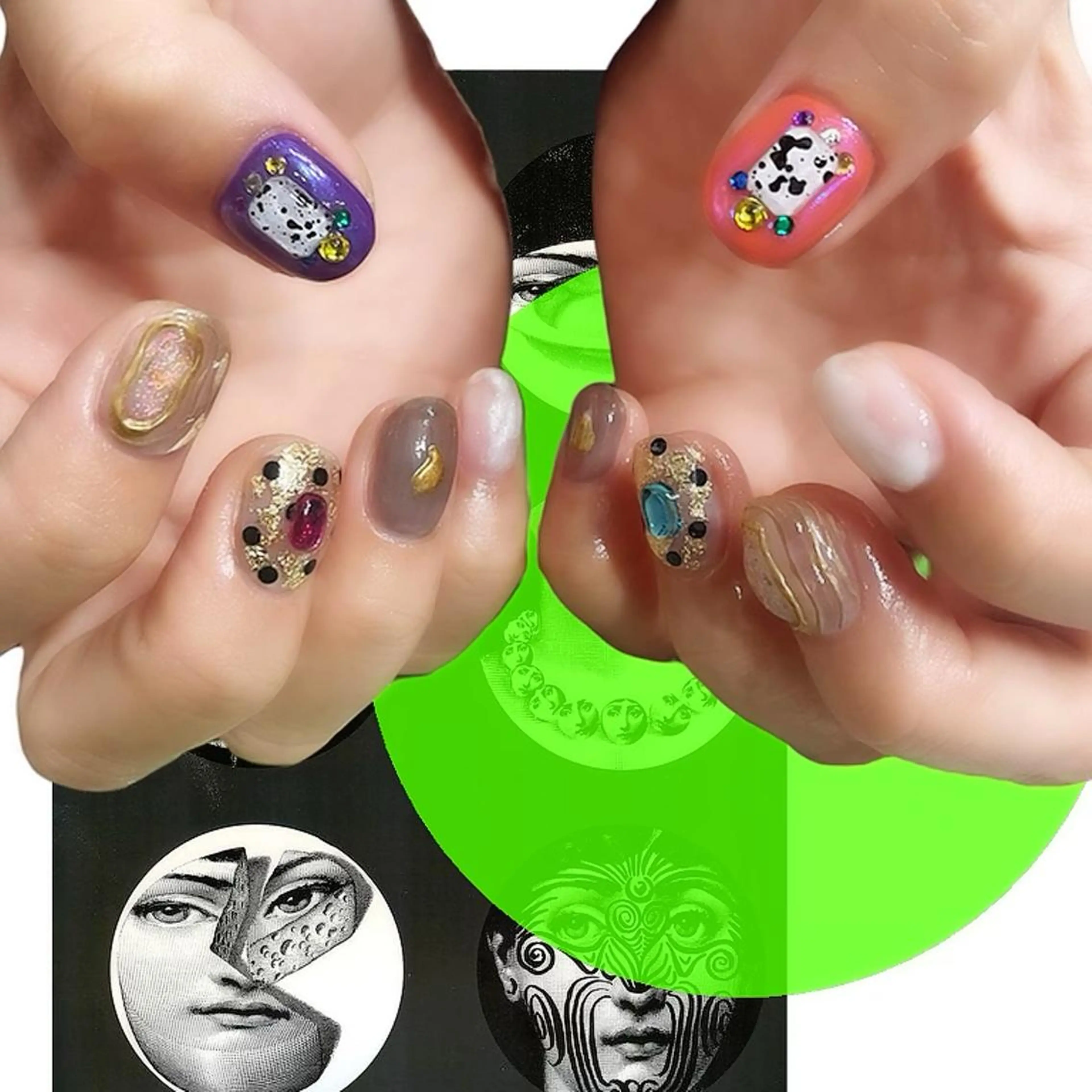 ネイル オーロラネイル 氷ネイル・うるうるネイル 韓国ネイル マグネットネイル ミラーネイル VOLLMOND nailのネイルデザイン