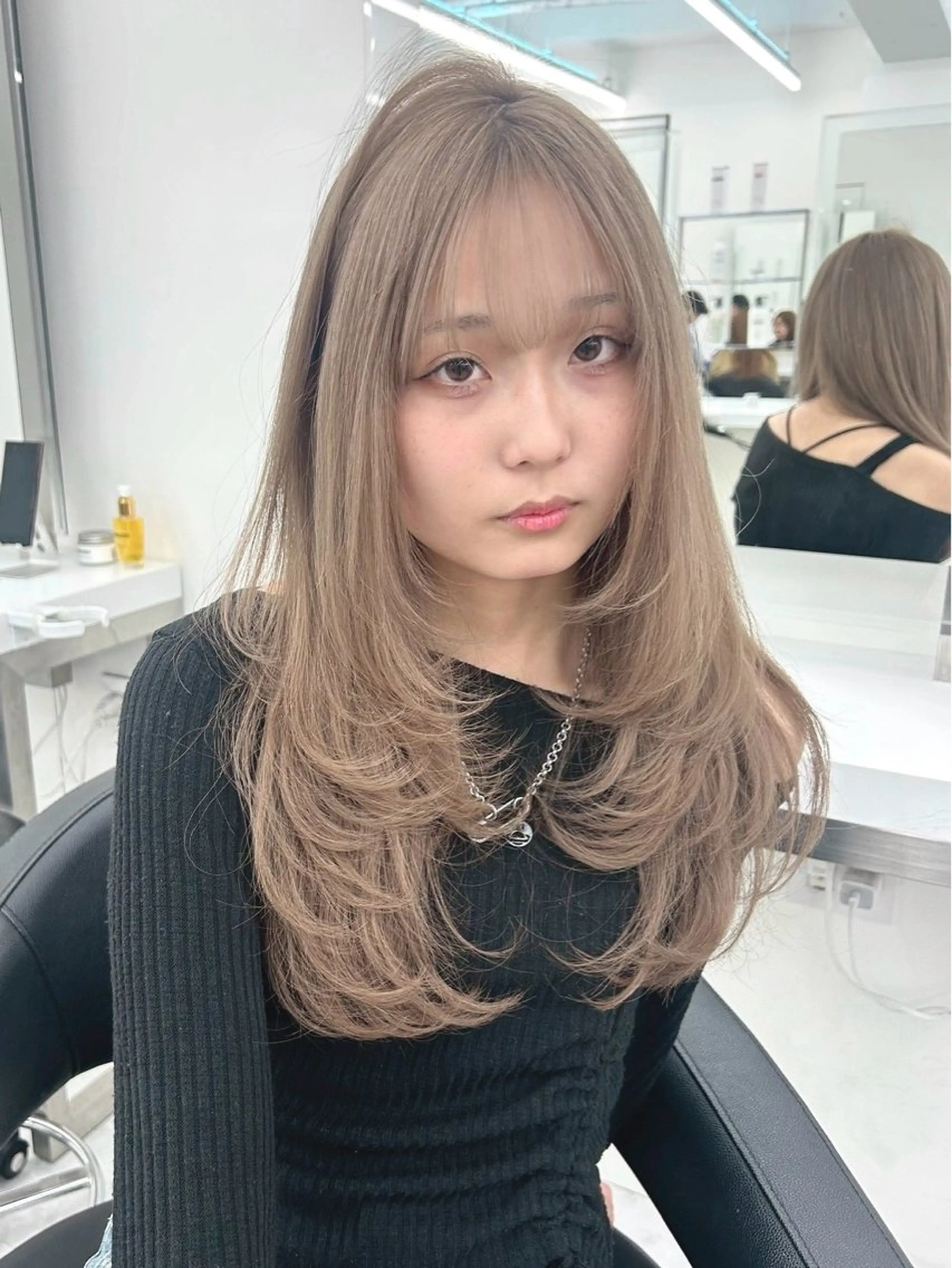 ロング カラー カット ヘアカラー パーマ 藍斗｜透明感カラー /レイヤーのヘアスタイル