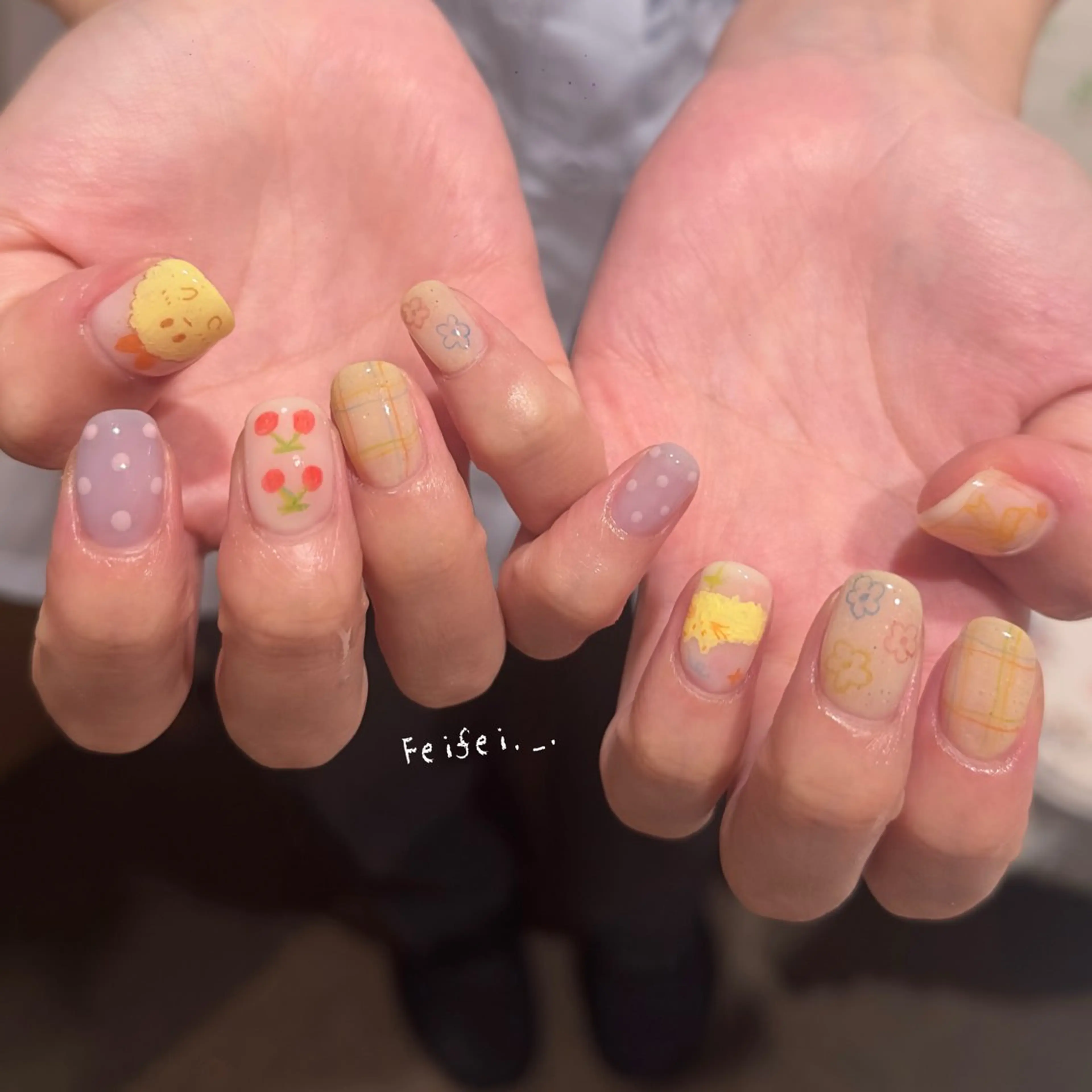 ネイル ハンドネイル 🎀 Hiyubi._.nail 🫧所属・🎀フェイ フェイ🫧💗のネイルデザイン