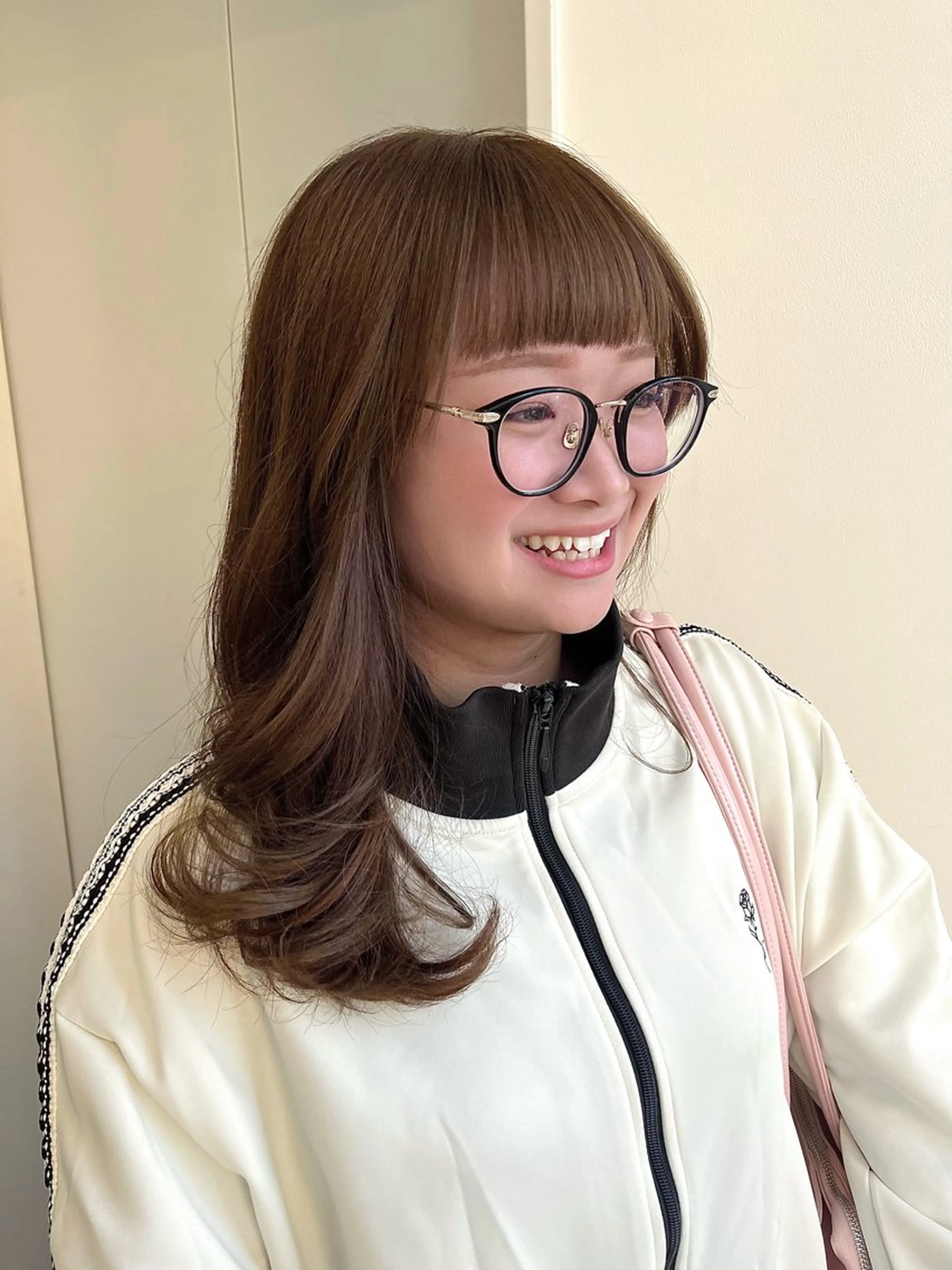 セミロング カラー アッシュ ベージュカラー ヘアカラー 暖色カラー/似合わせ カット/名古屋/辻のヘアスタイル