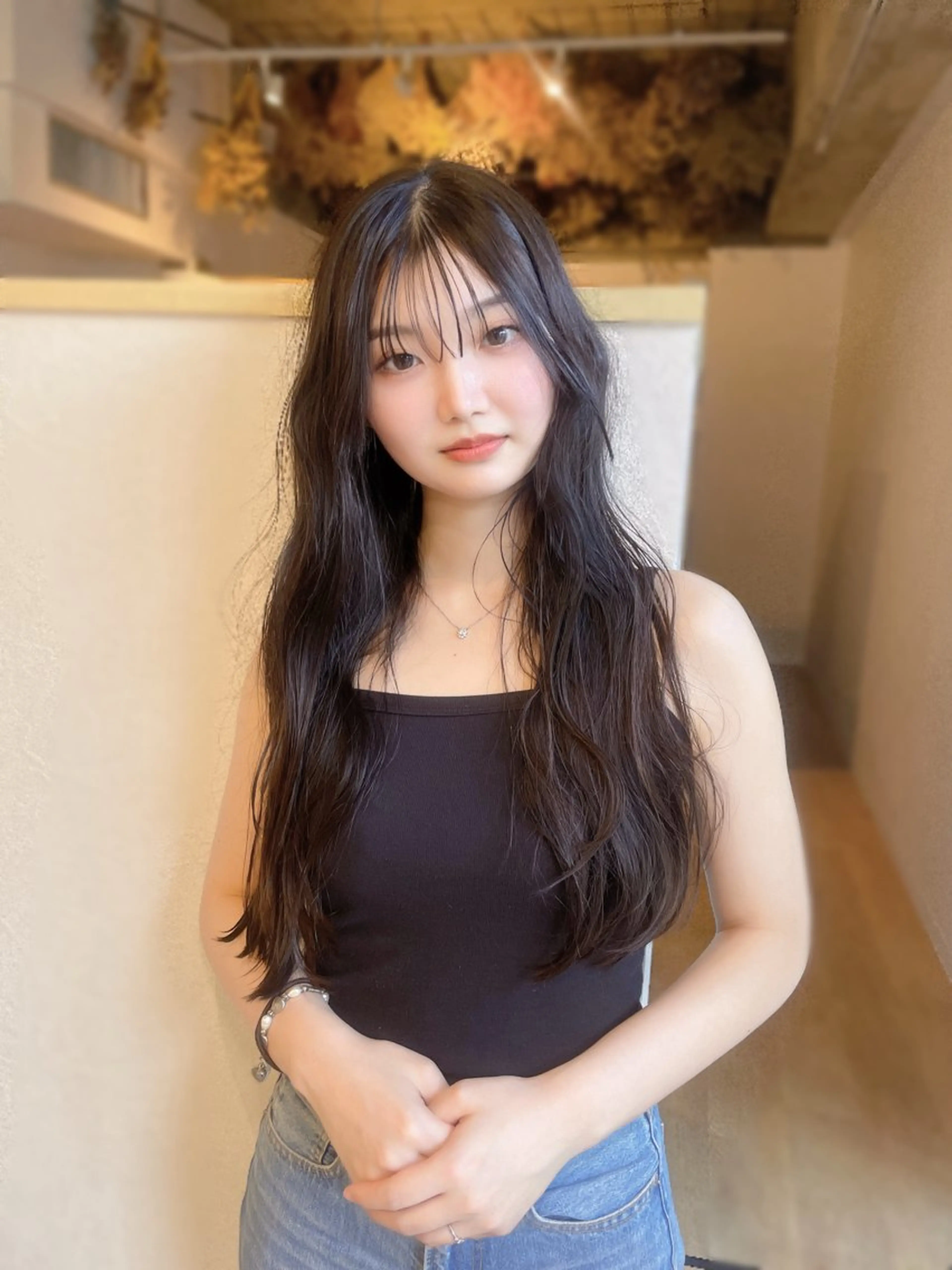 ロング カット ヘアカラー トリートメント 似合わせカット/ 顔周りカット/まりなのヘアスタイル