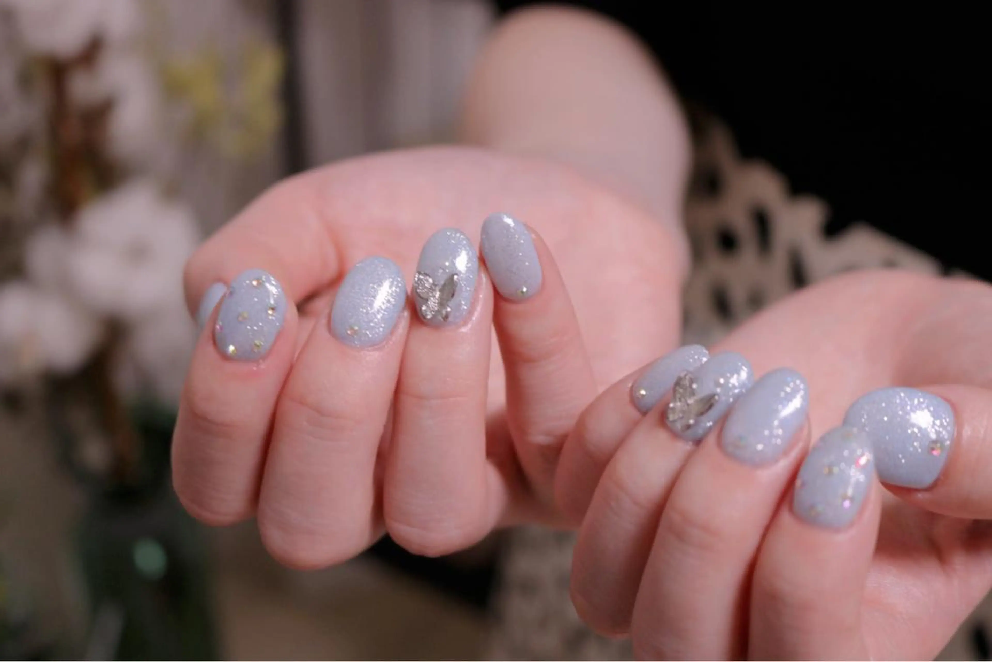 ネイル オーロラネイル カジュアル 長さ出し ジェルネイル 韓国ネイル ハンドネイル MH Nailのネイルデザイン