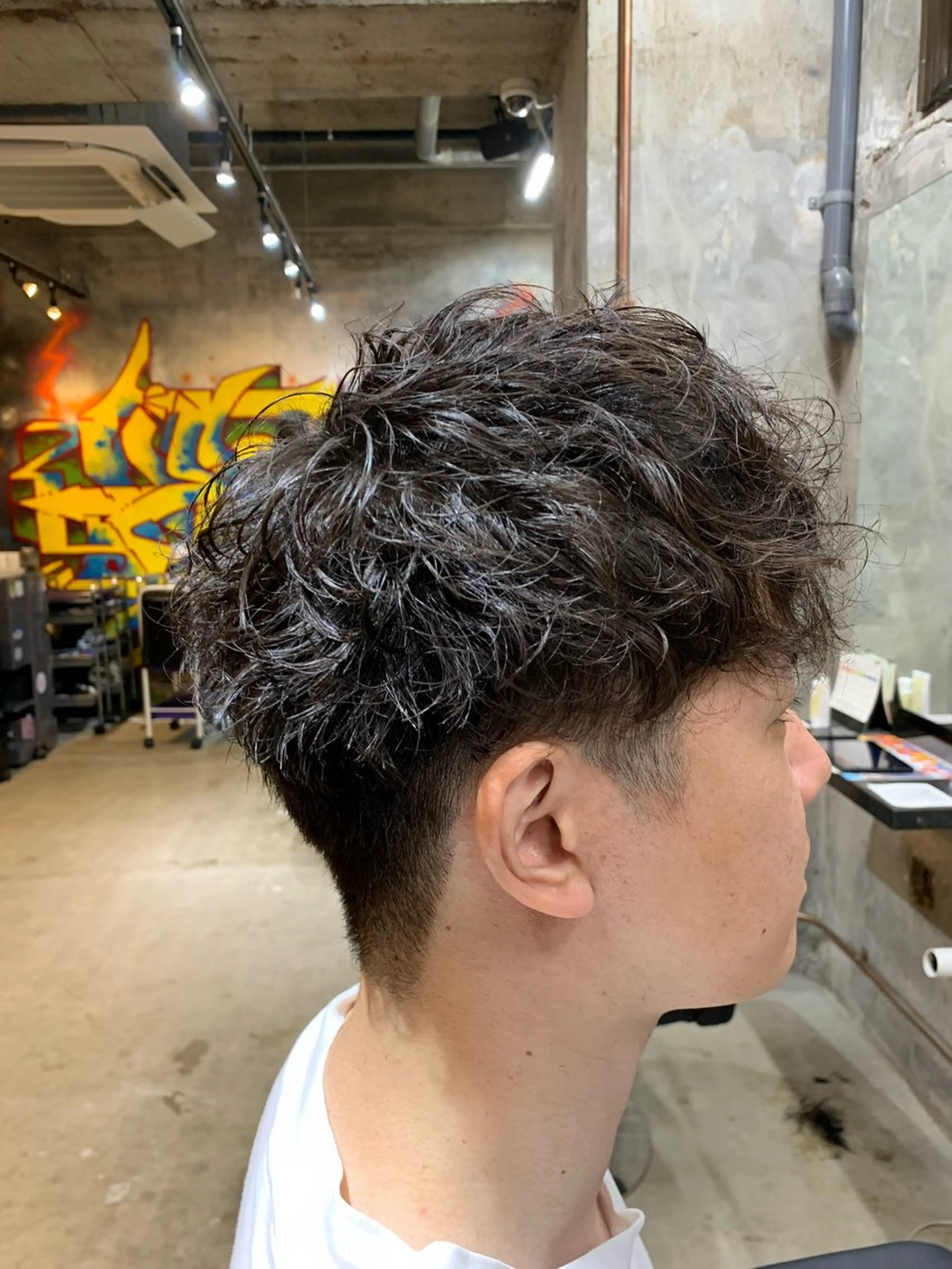 パーマ メンズ マッシュ メンズパーマ カット パーマ ⚡️メンズパーマ特化 mens支持◎/忠地のヘアスタイル