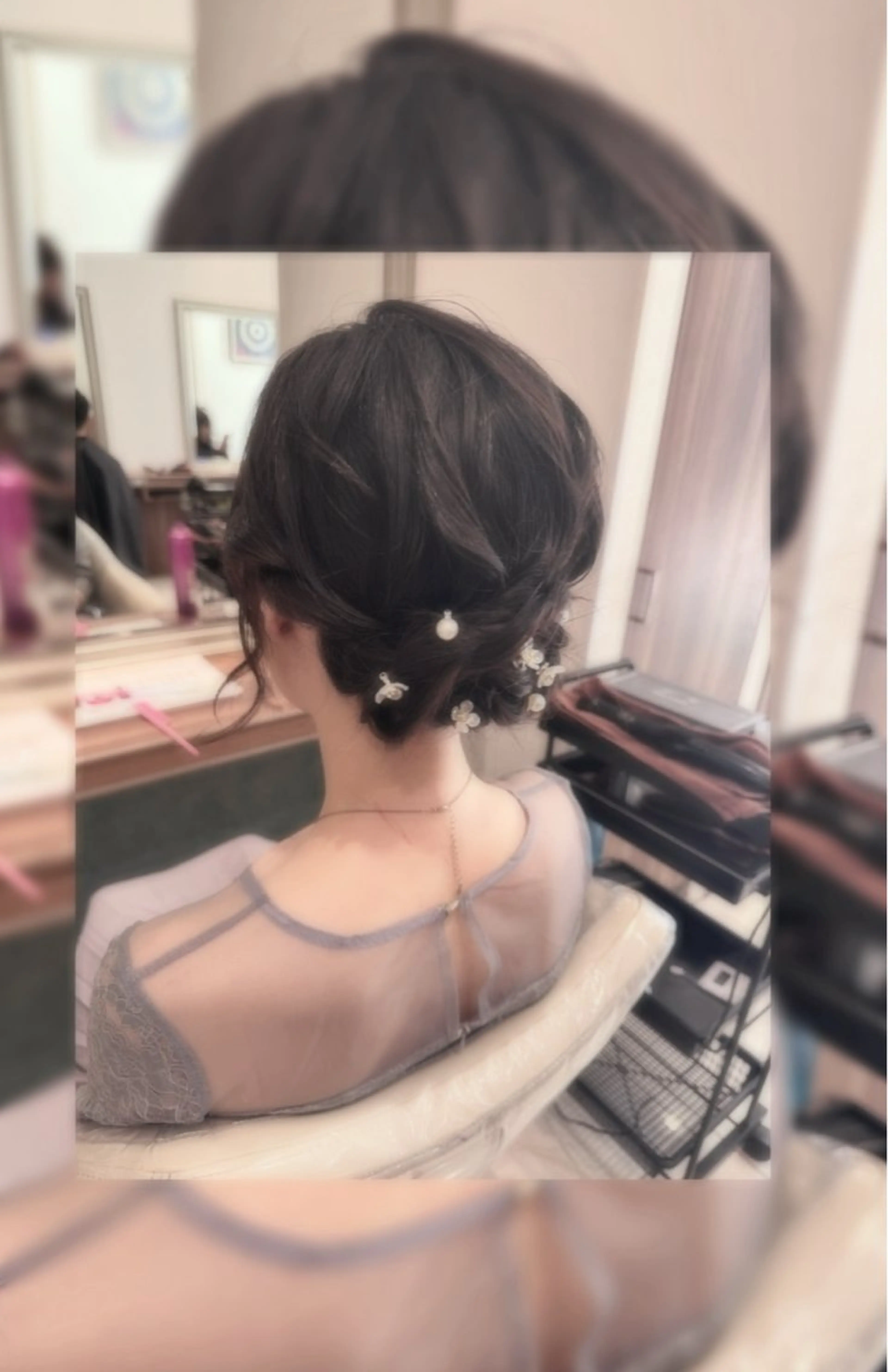 🥂🖤大人かわいいシニヨンヘア🤍🫧の写真