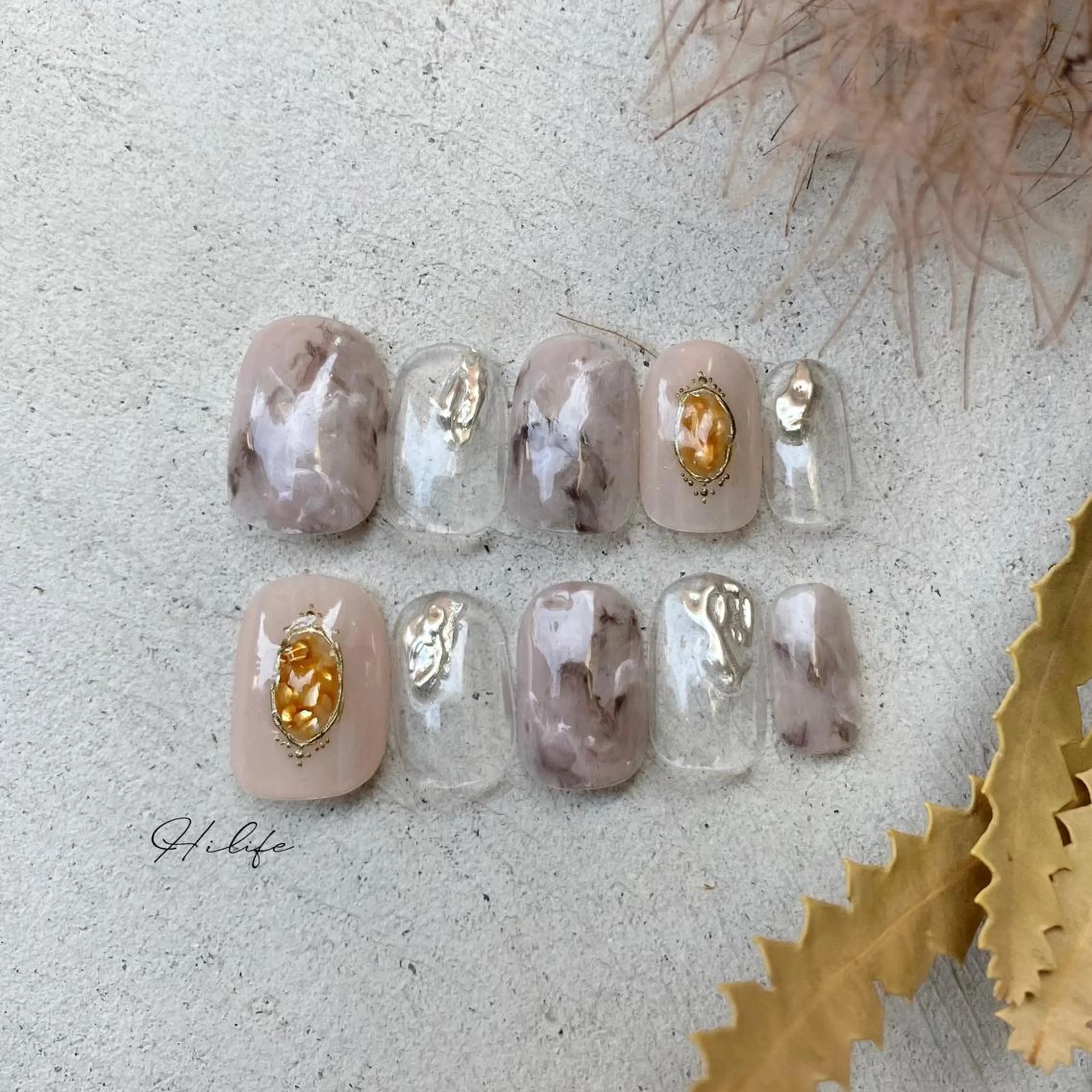 ネイル アートネイル クリアネイル ぷっくりネイル ネイルチップ ハンドネイル Nail Adore.のネイルデザイン