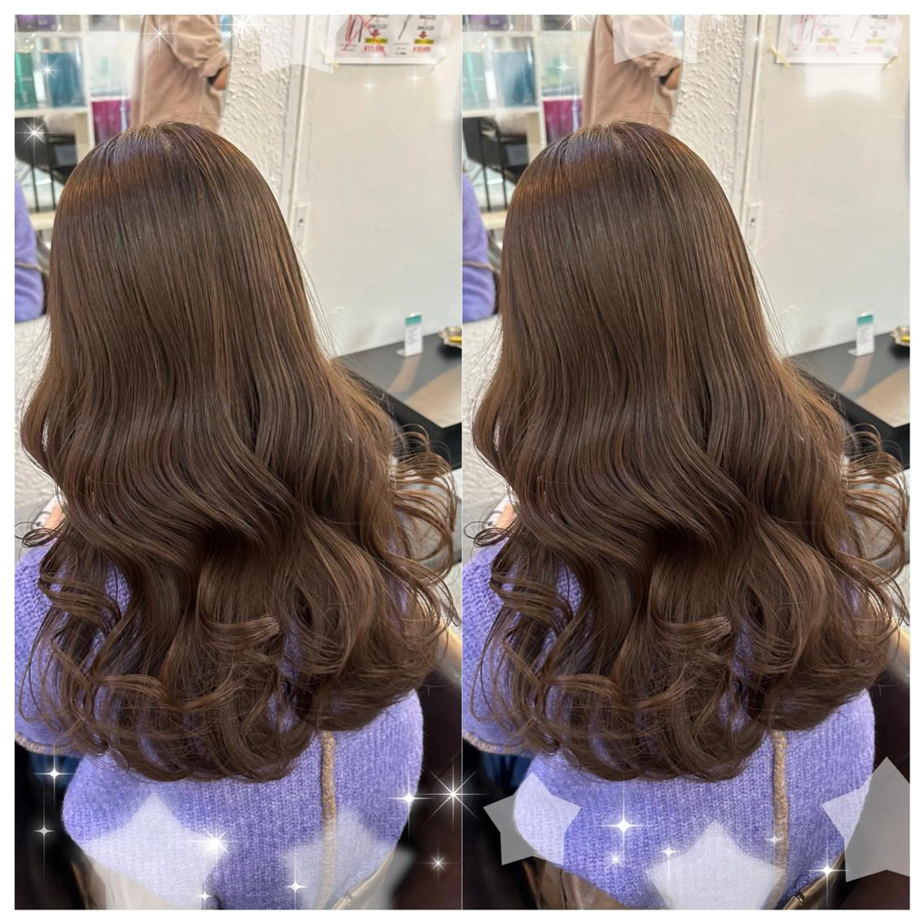 セミロング カラー シールエクステ アッシュ バレイヤージュ 黒髪 ブリーチ セキグチ💞 lilaのマツエク・マツパデザイン