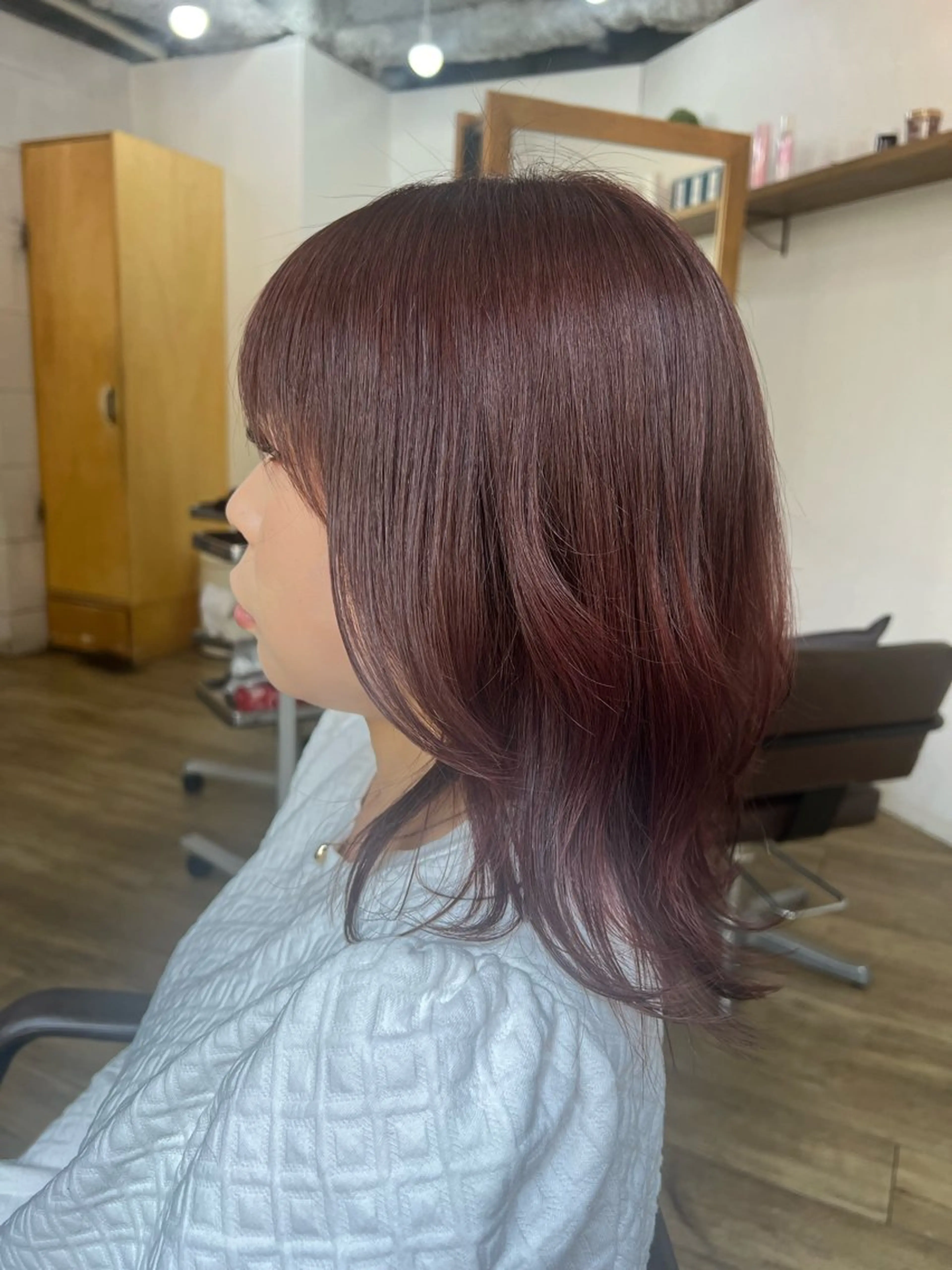 ミディアム ピンクブラウン 🫧うる艶ヘアー🫧 Yukaのヘアスタイル