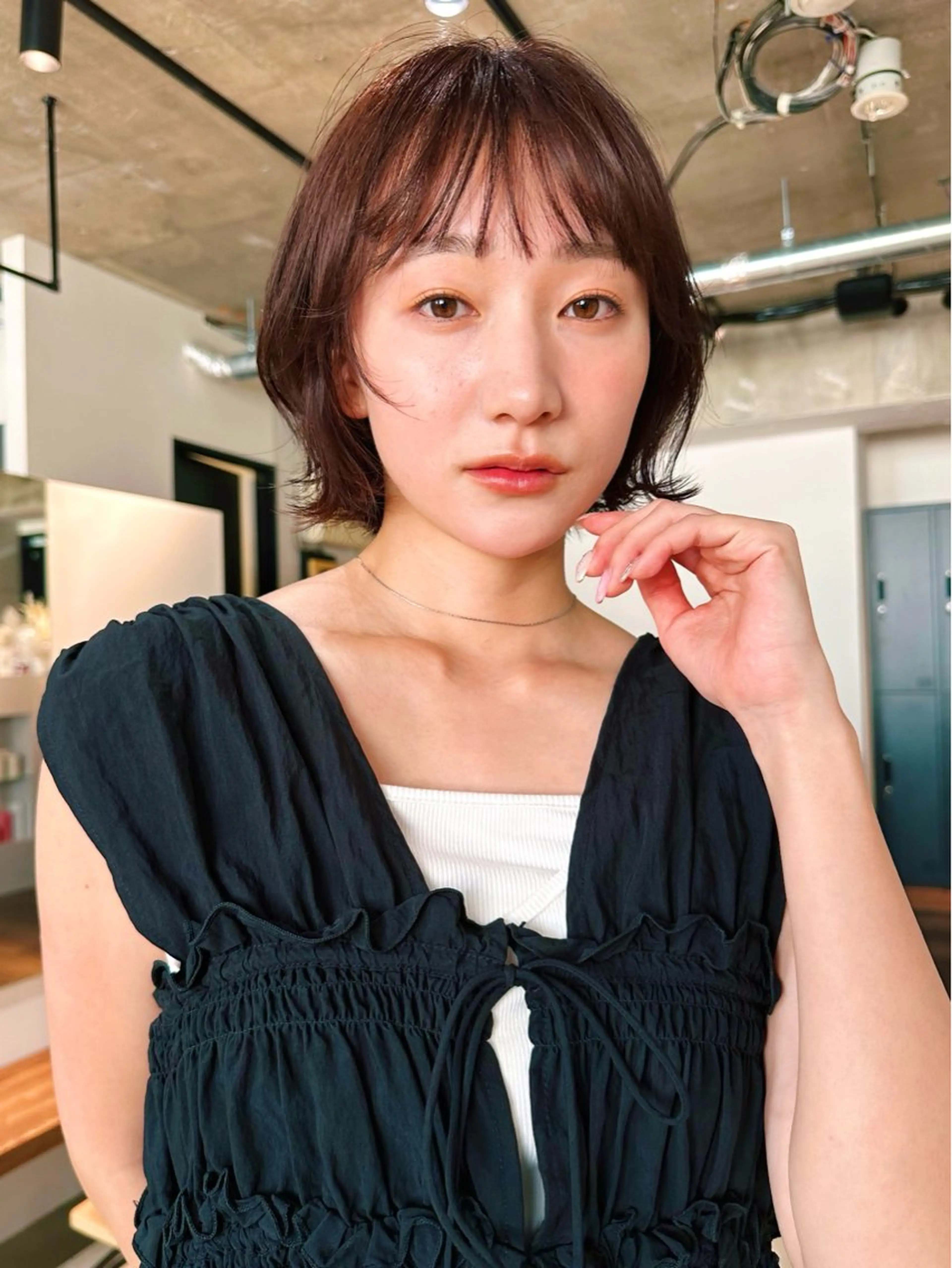 ショート カラー パーマ 🫧小顔×似合わせ× 透明感カラー🫧のヘアスタイル