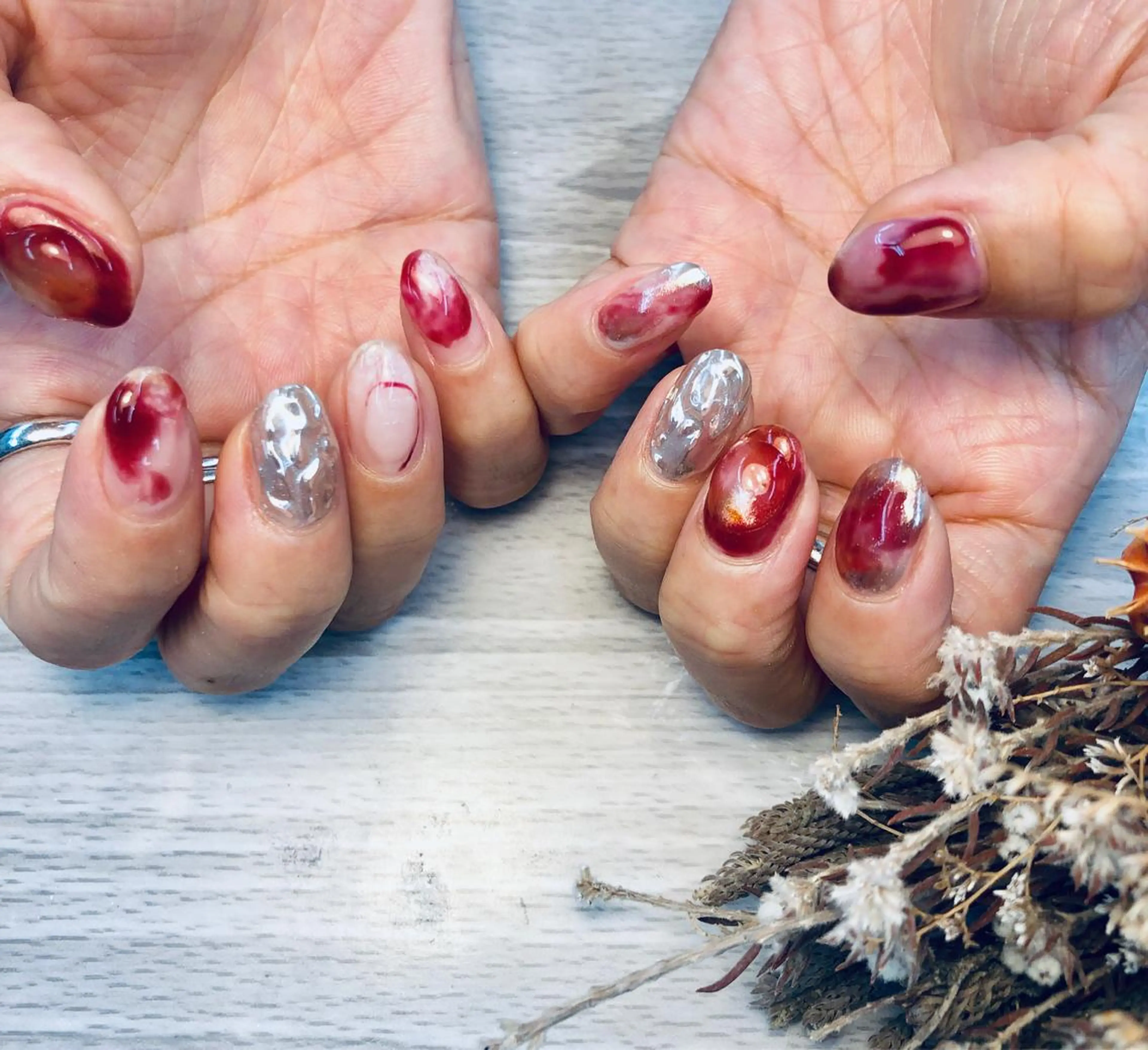 ネイル ボルドー ハンドネイル Nail salon Museのネイルデザイン
