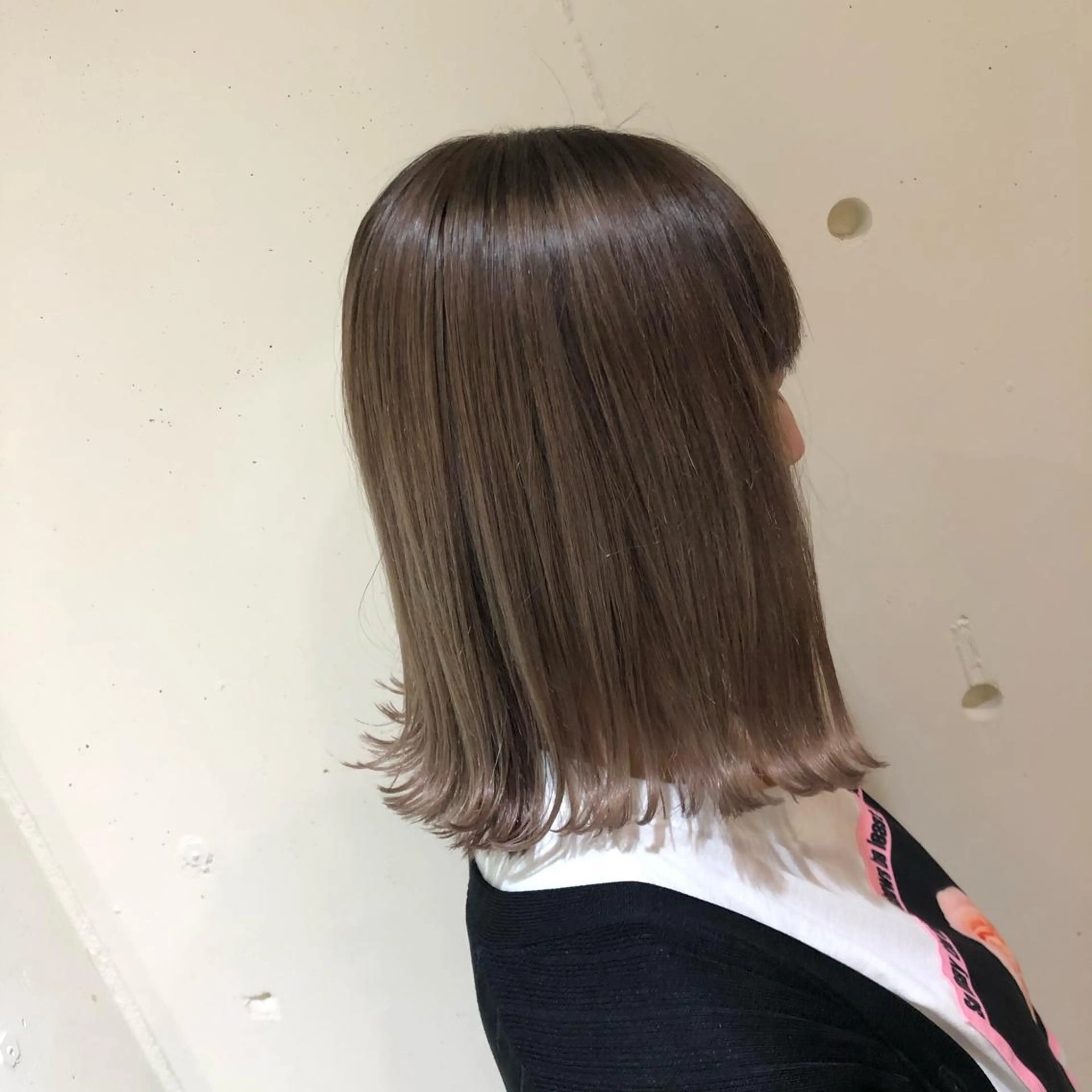 ミディアム カラー パーマ ヘアアレンジ バレイヤージュ ベージュカラー ブリーチ 透明感カラー グラデーションカラー 【ツヤ髪美容師】 ツダケイスケのヘアスタイル