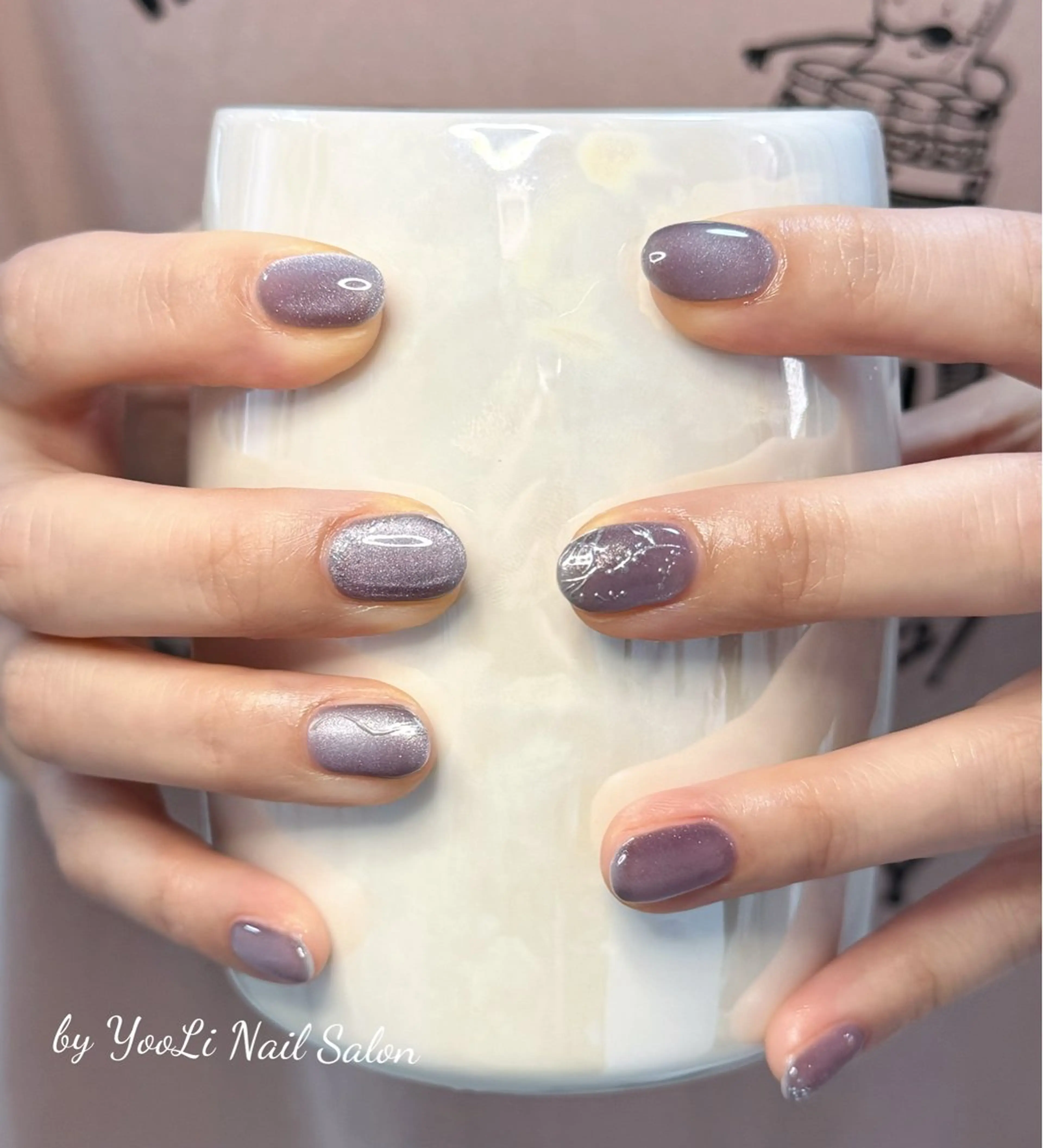 ネイル アートネイル オーロラネイル チークネイル フレンチネイル ガラスフレンチ ハンドネイル 🎀🎀YooLi Nail Salonのネイルデザイン