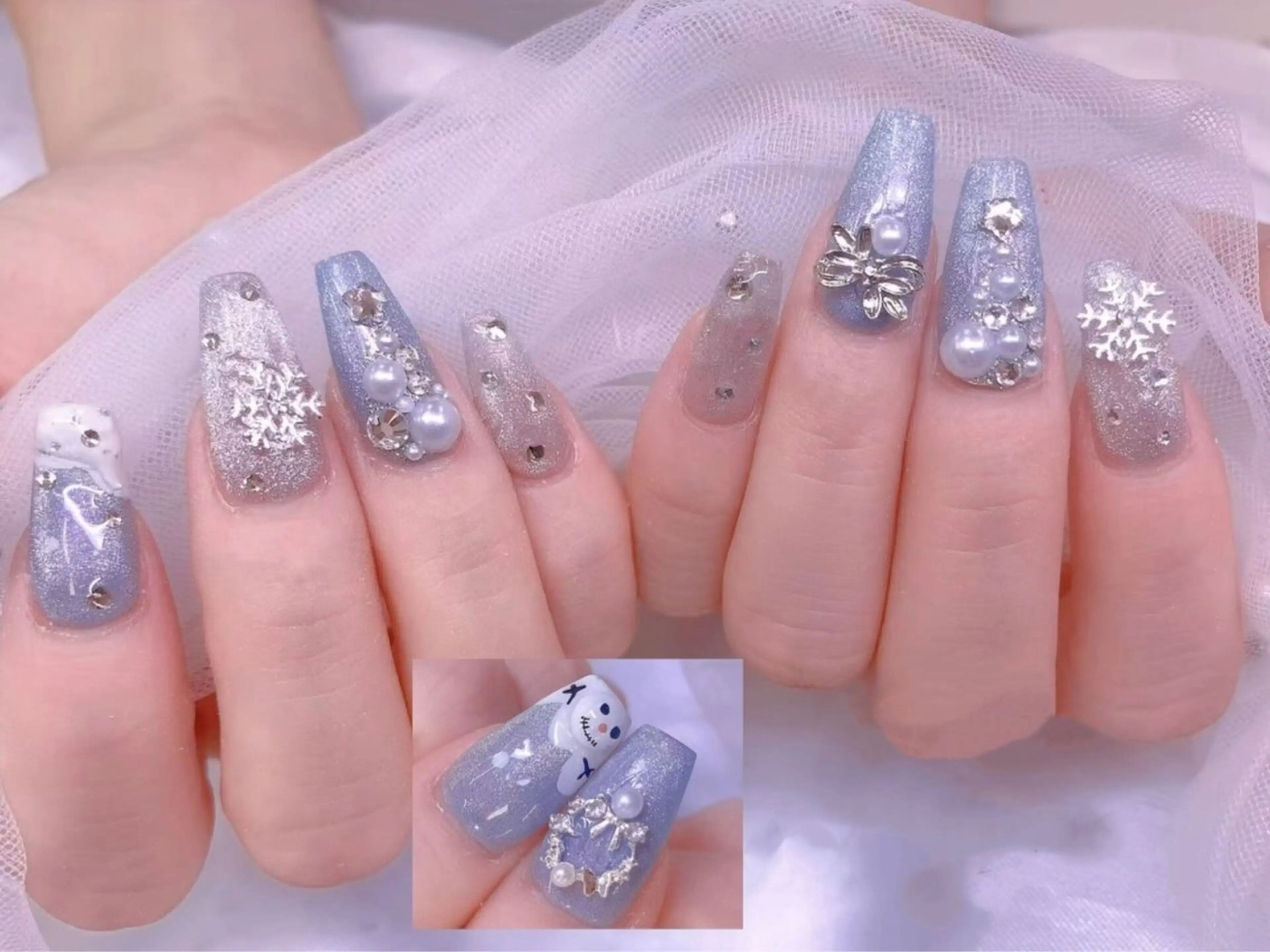 ネイル アートネイル チークネイル 長さ出し フラワーネイル ジェルネイル ハンドネイル ハンドケア YK Beauty Salonのマツエク・マツパデザイン