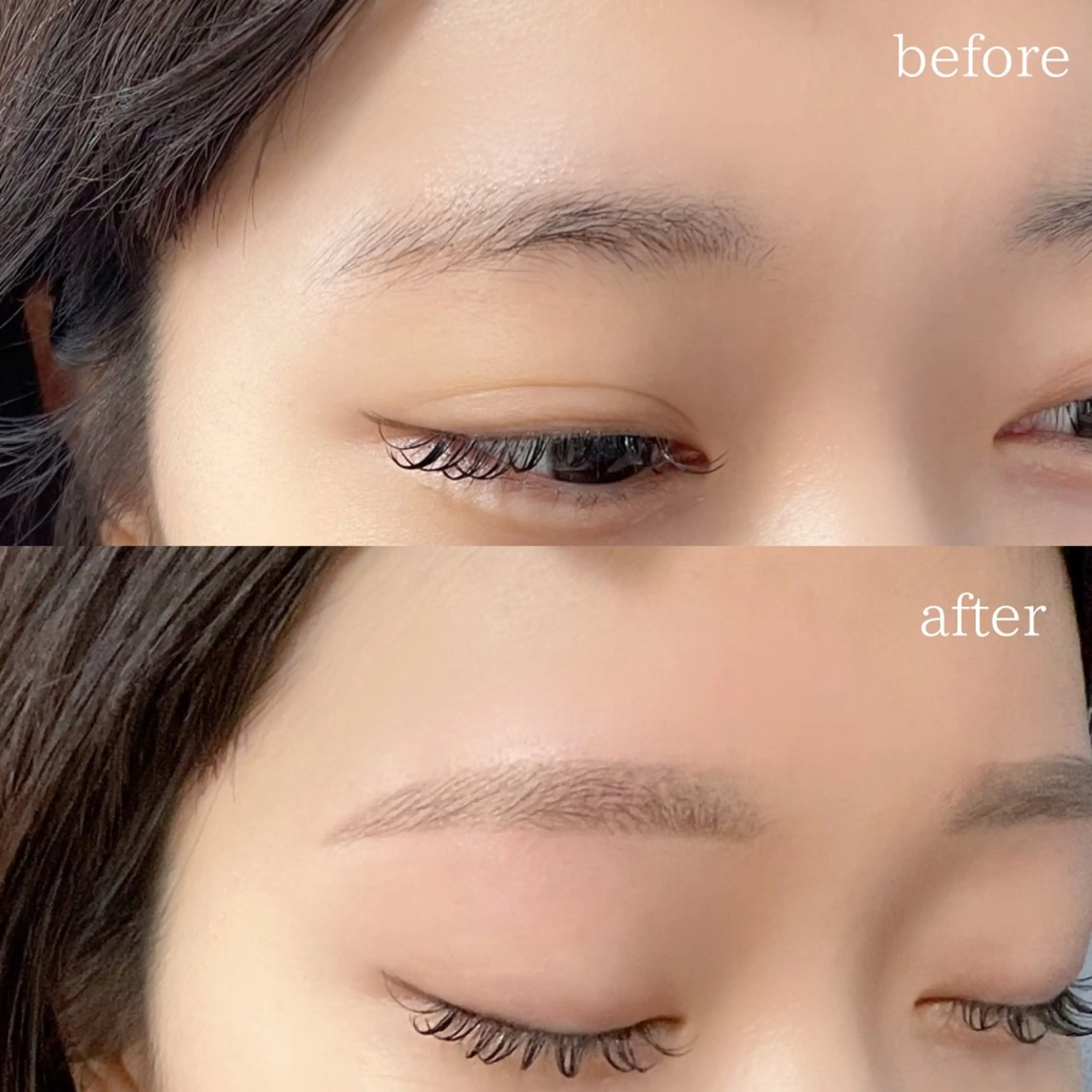 アイブロウデザイニング(ワックス脱毛＋毛量調整＋仕上げメイク＆レクチャー込み)の写真