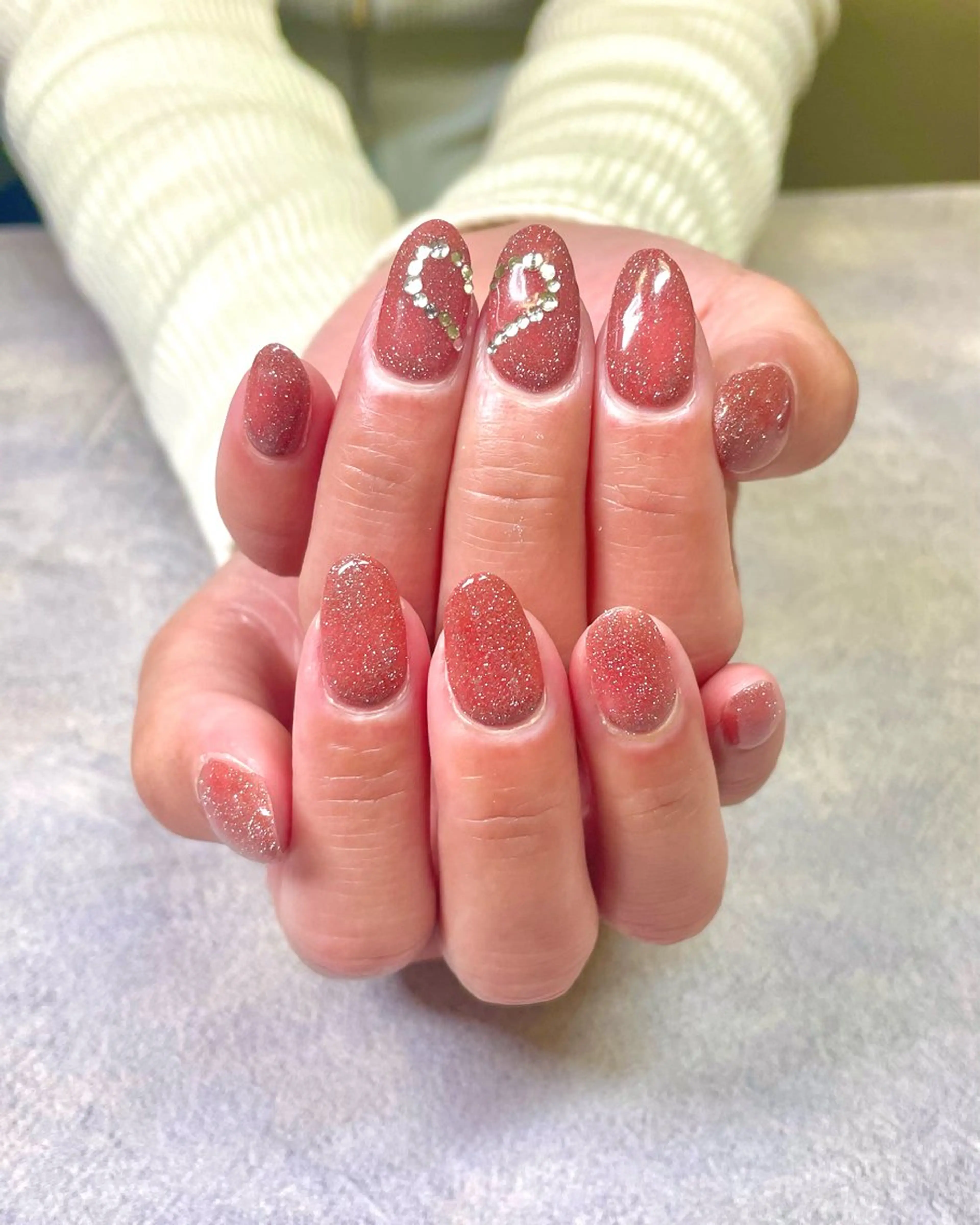 (オフなし)HAND.フラッシュネイル✨ 上品な輝きでオフィスネイルにもおすすめです💅の写真
