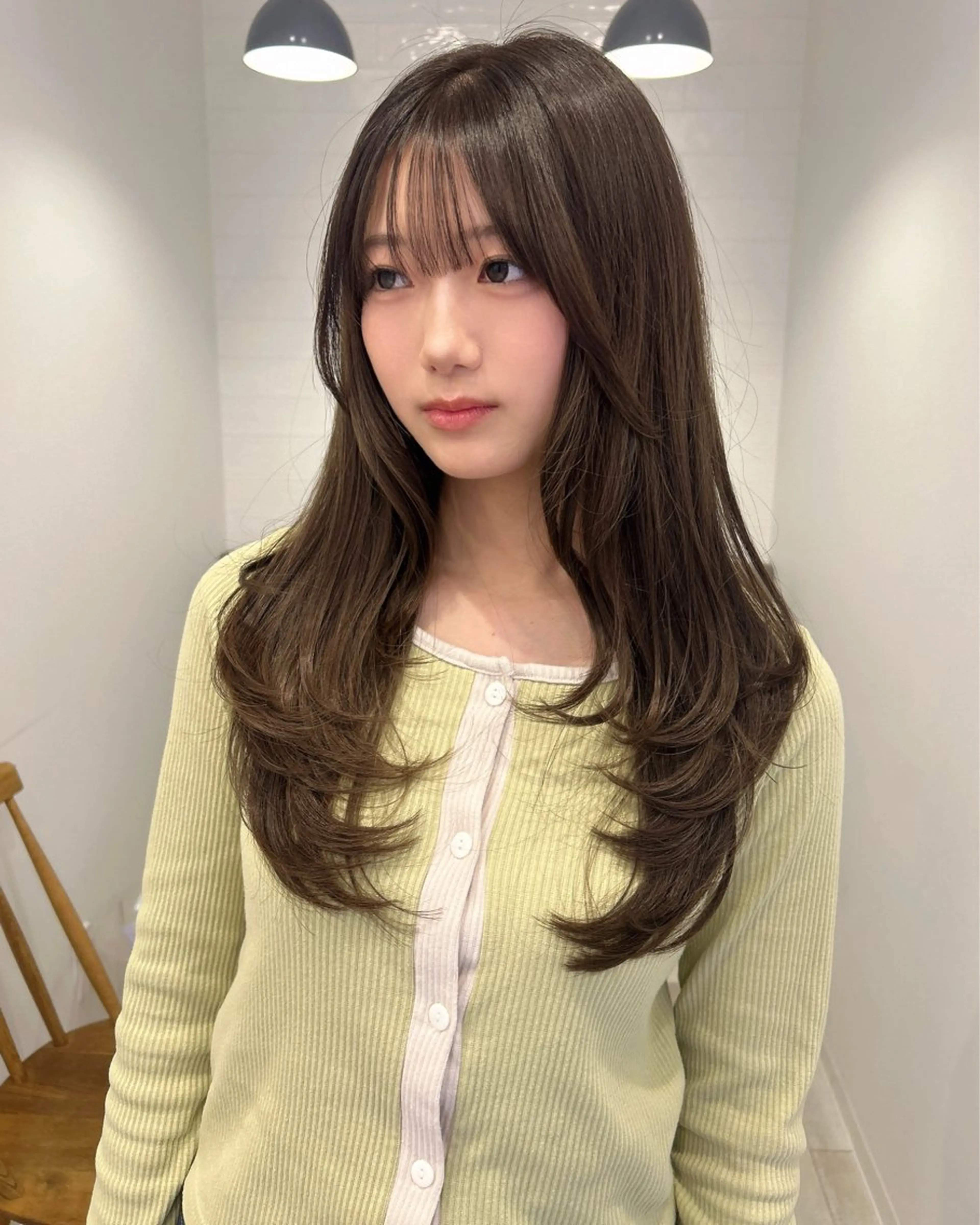 ロング カラー ベージュカラー ヘーゼル カット ヘアカラー トリートメント レイヤーカット/長岡 グレージュ/マユ🎀のヘアスタイル