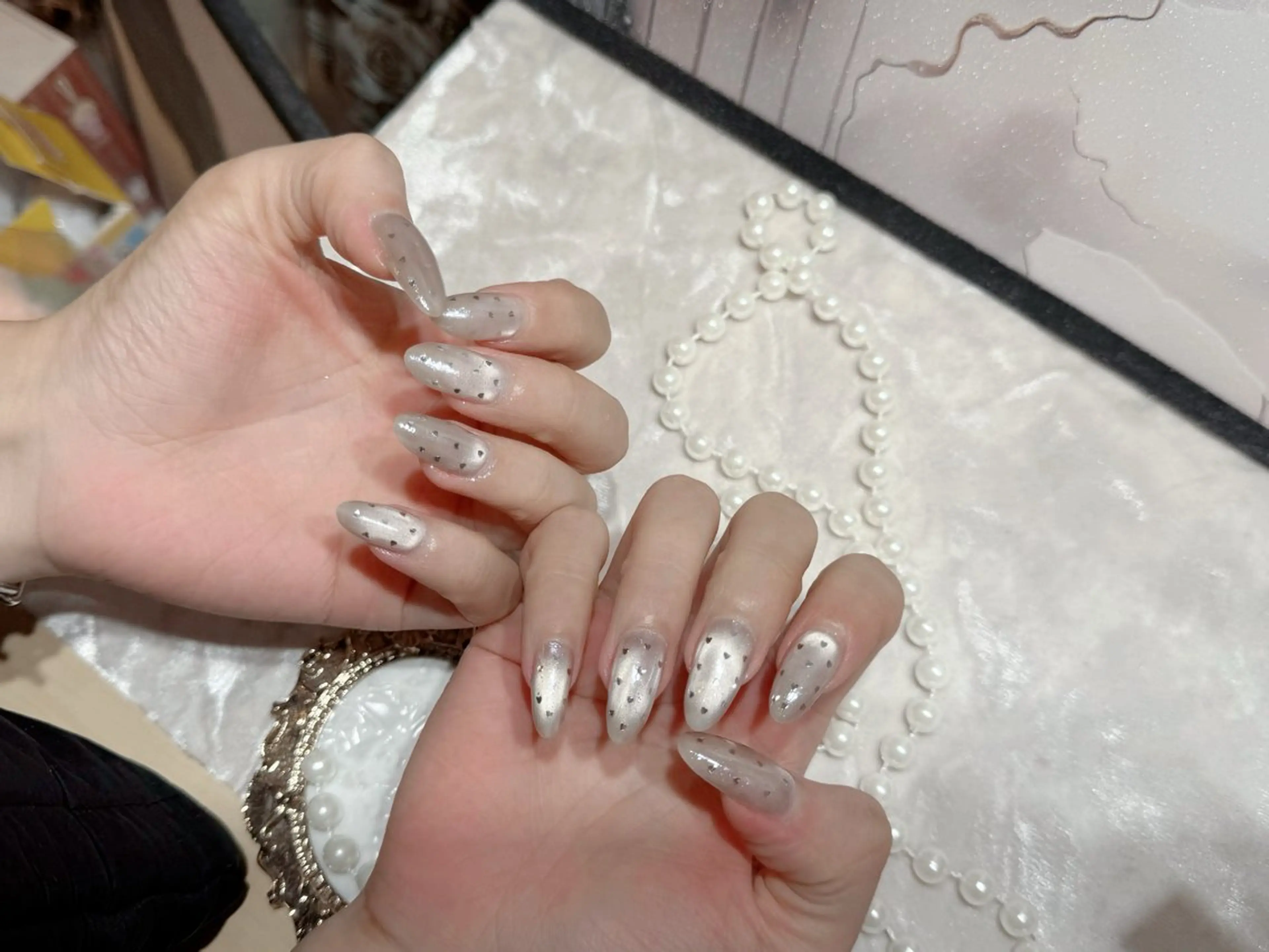 ネイル アートネイル フットネイル ジェルネイル ハート マグネットネイル Babarla Nailのネイルデザイン