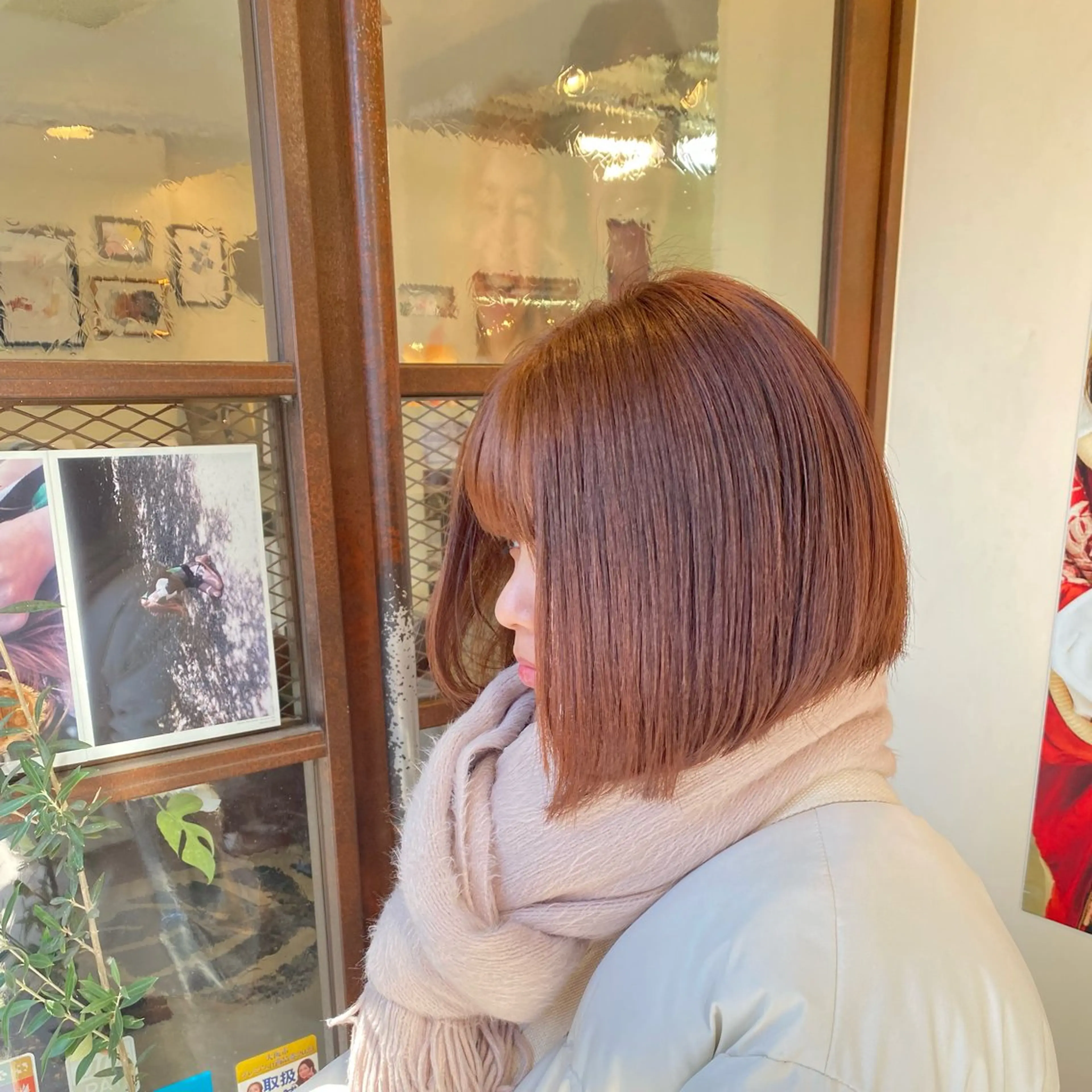 ミディアム カラー ブラウンカラー オレンジ オレンジブラウン HIKARIS 相川所属・ウチダ ユウヤのヘアスタイル