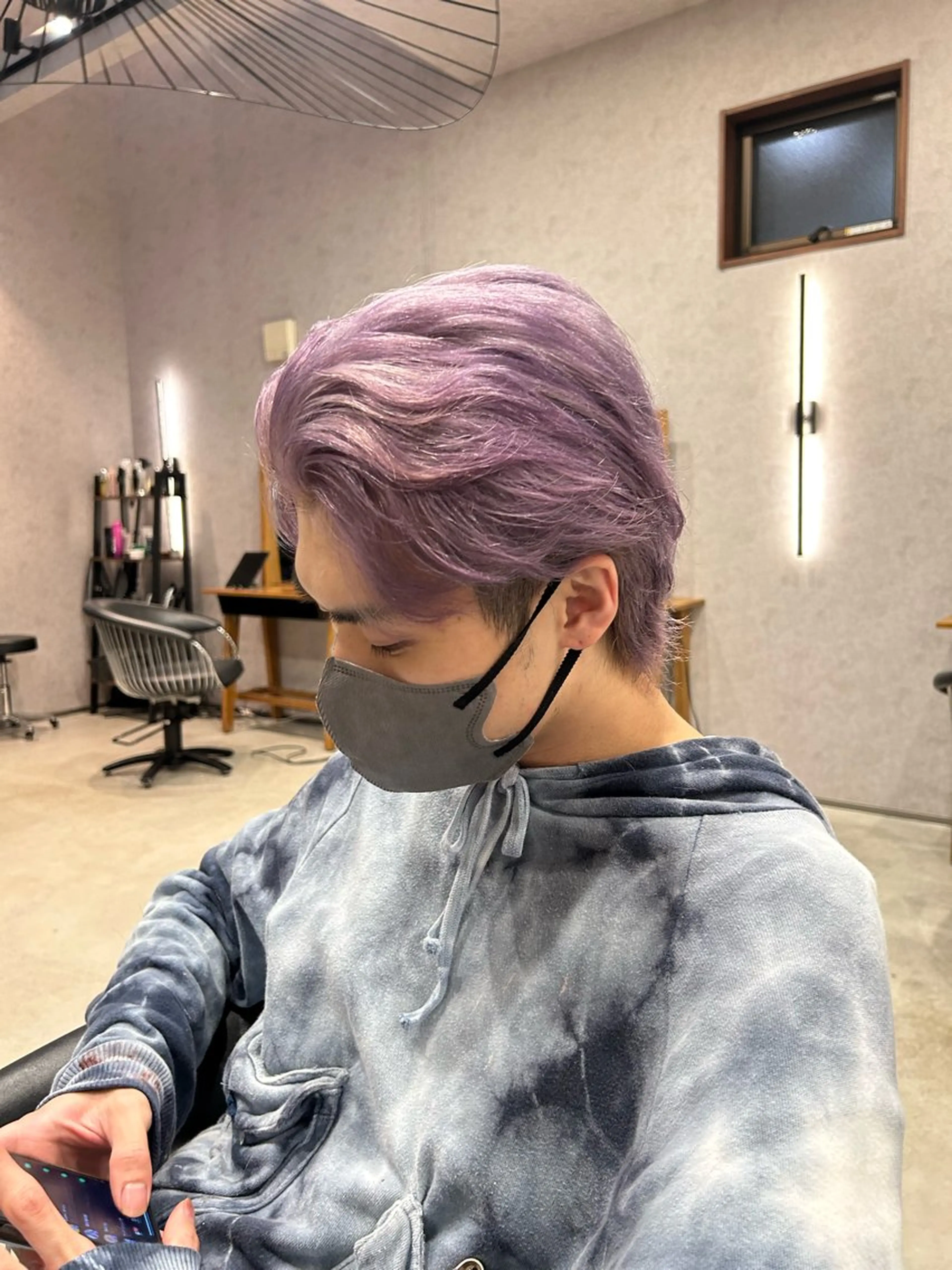 ショート カラー ブリーチ ラベンダーカラー QUON.伊勢崎店所属・ブリーチ＆ハイトーン 歌 心のヘアスタイル