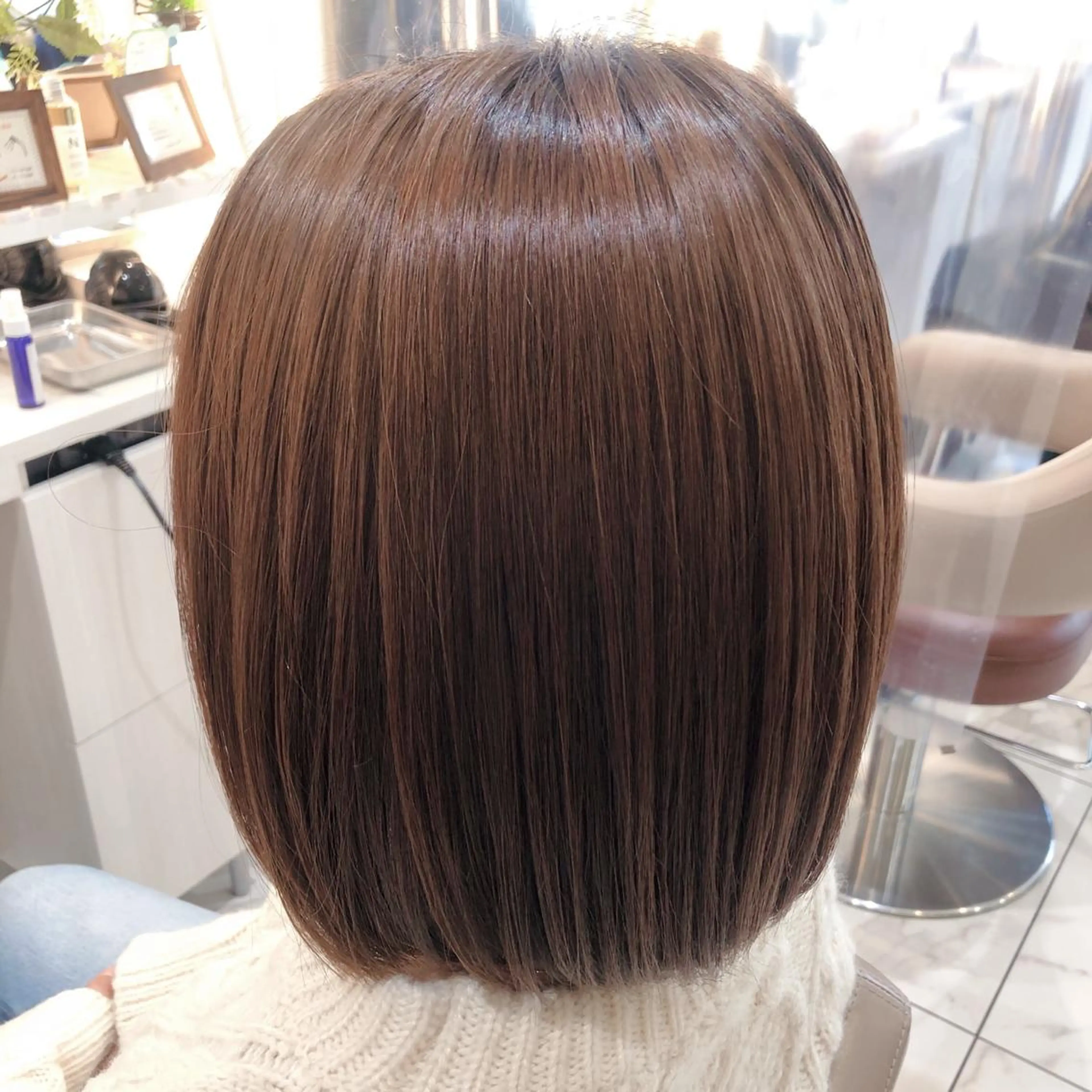 ミディアム 髪質改善 トリートメント カット ヘアカラー トリートメント 三箇島 陽香のヘアスタイル