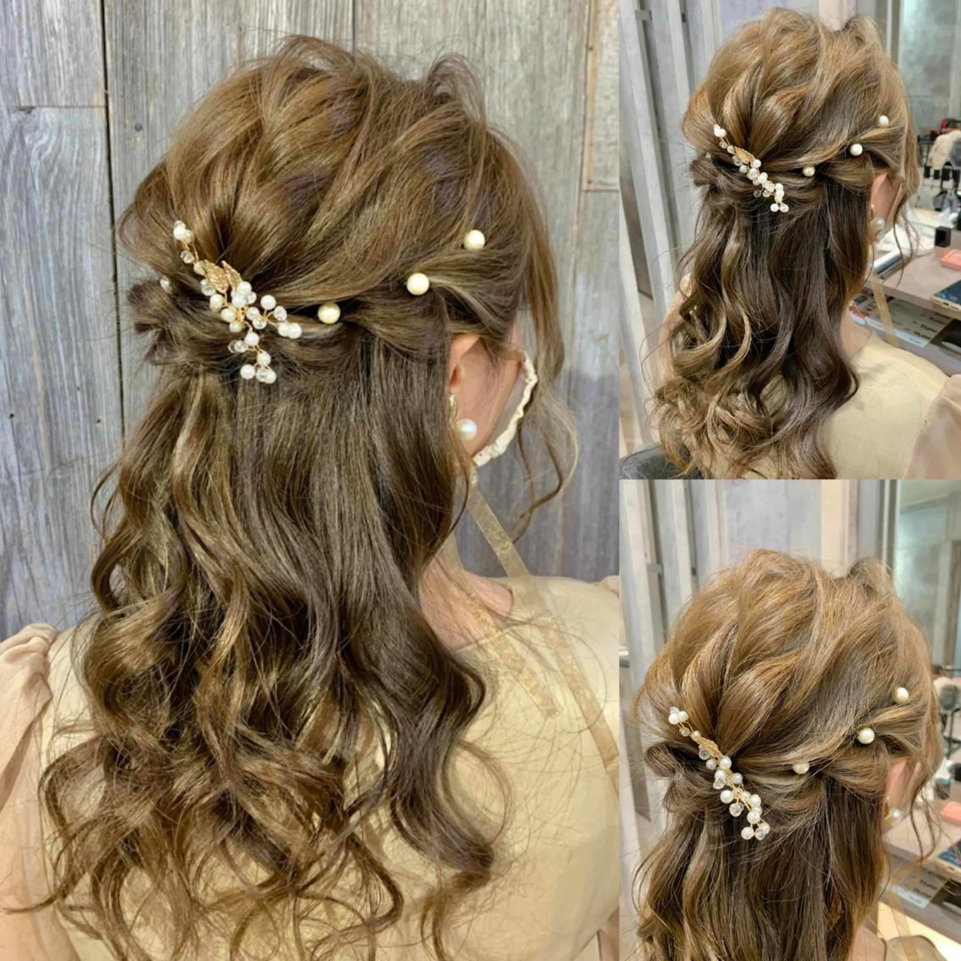 ヘアアレンジ ハーフアップ 結婚式・ブライダル KISS SWAN所属・B E C H I C O〔べち子〕のヘアスタイル