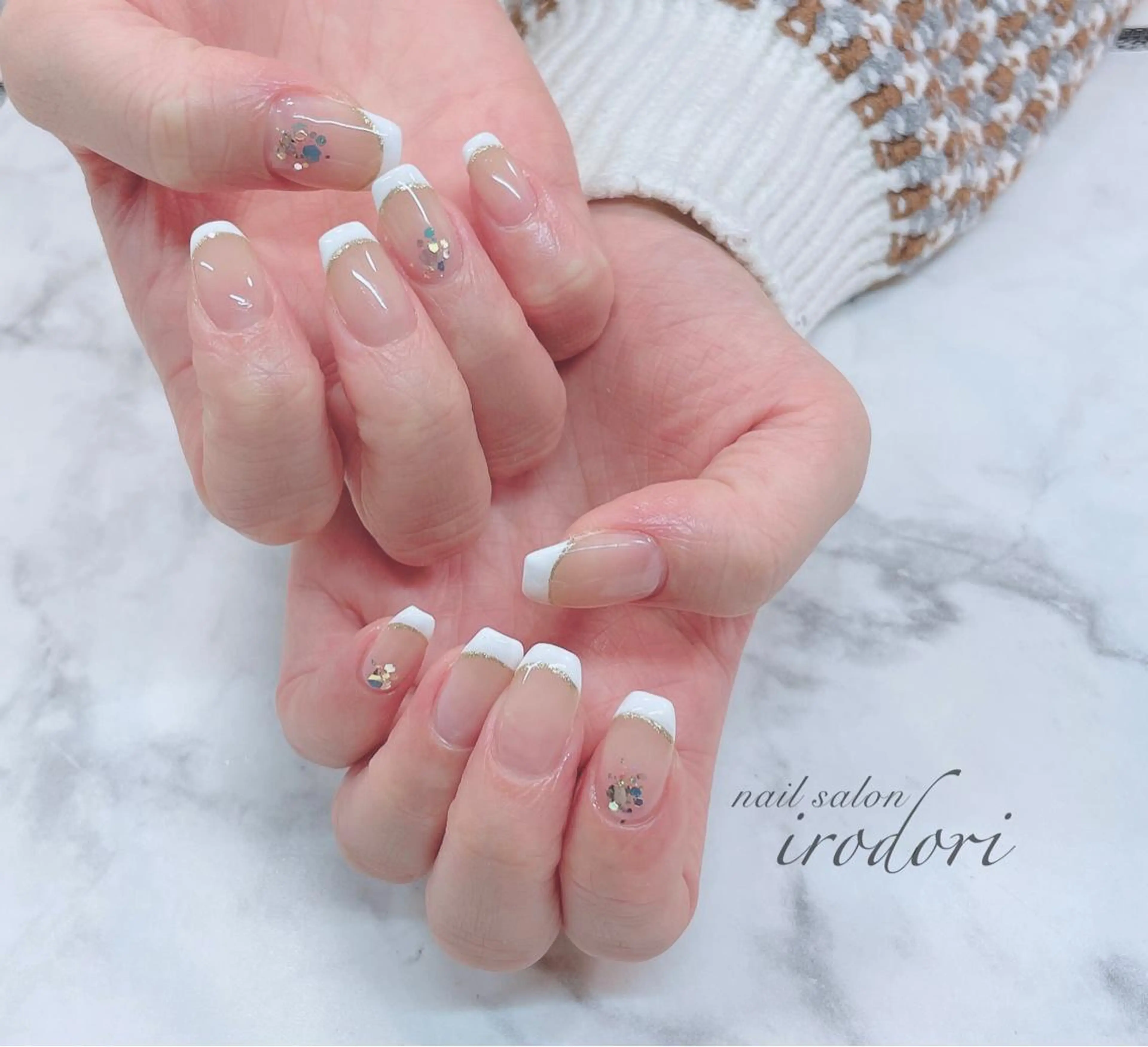 ネイル フレンチネイル グラデーション ﾌｨﾙｲﾝ専門ﾈｲﾙｻﾛﾝ彩 博多駅前店所属・ネイルサロン 彩 irodoriのネイルデザイン
