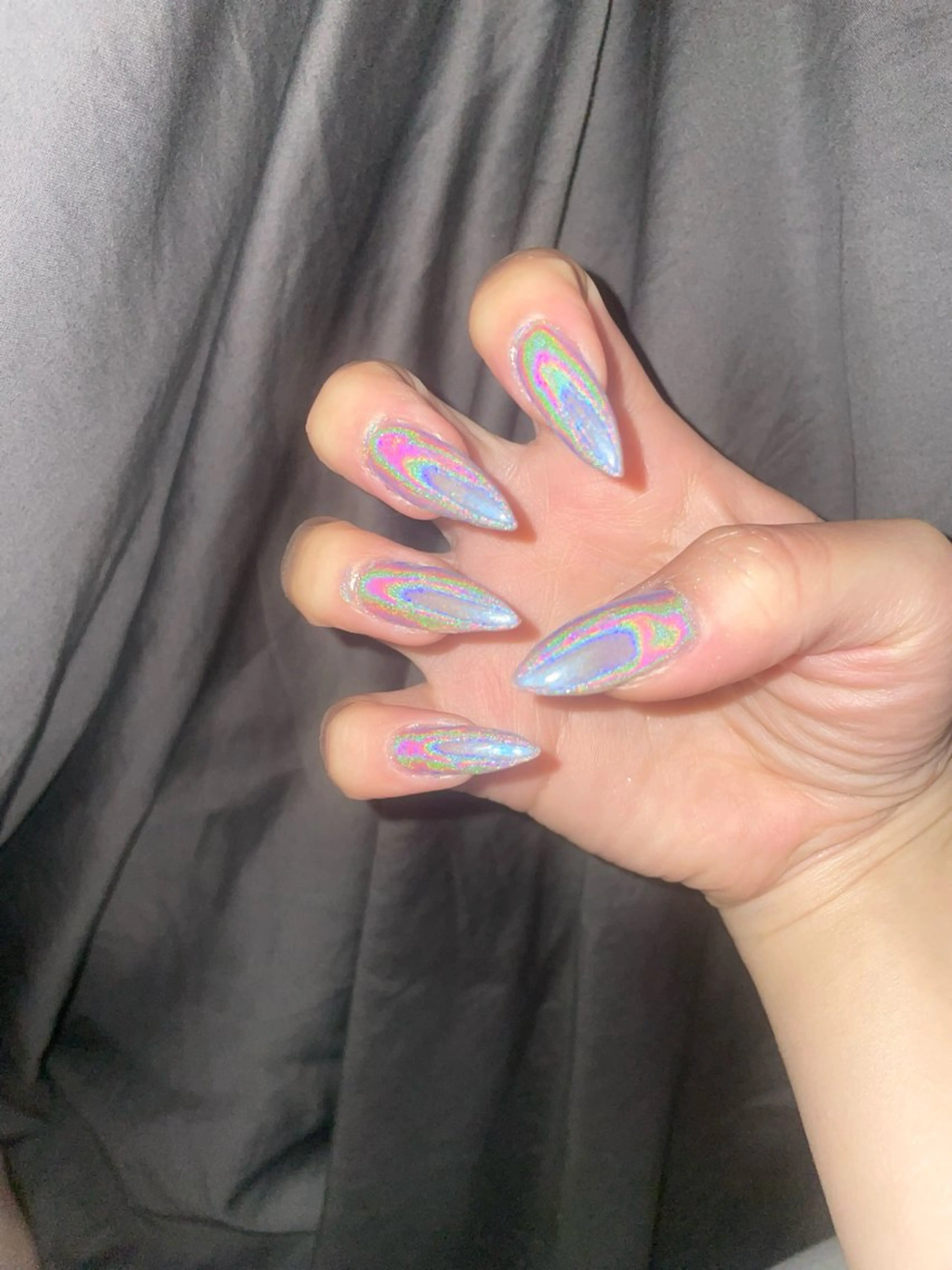 ネイル ミラーネイル ハンドネイル 33nail✴️栄 スミレ❇️Gel-xのネイルデザイン