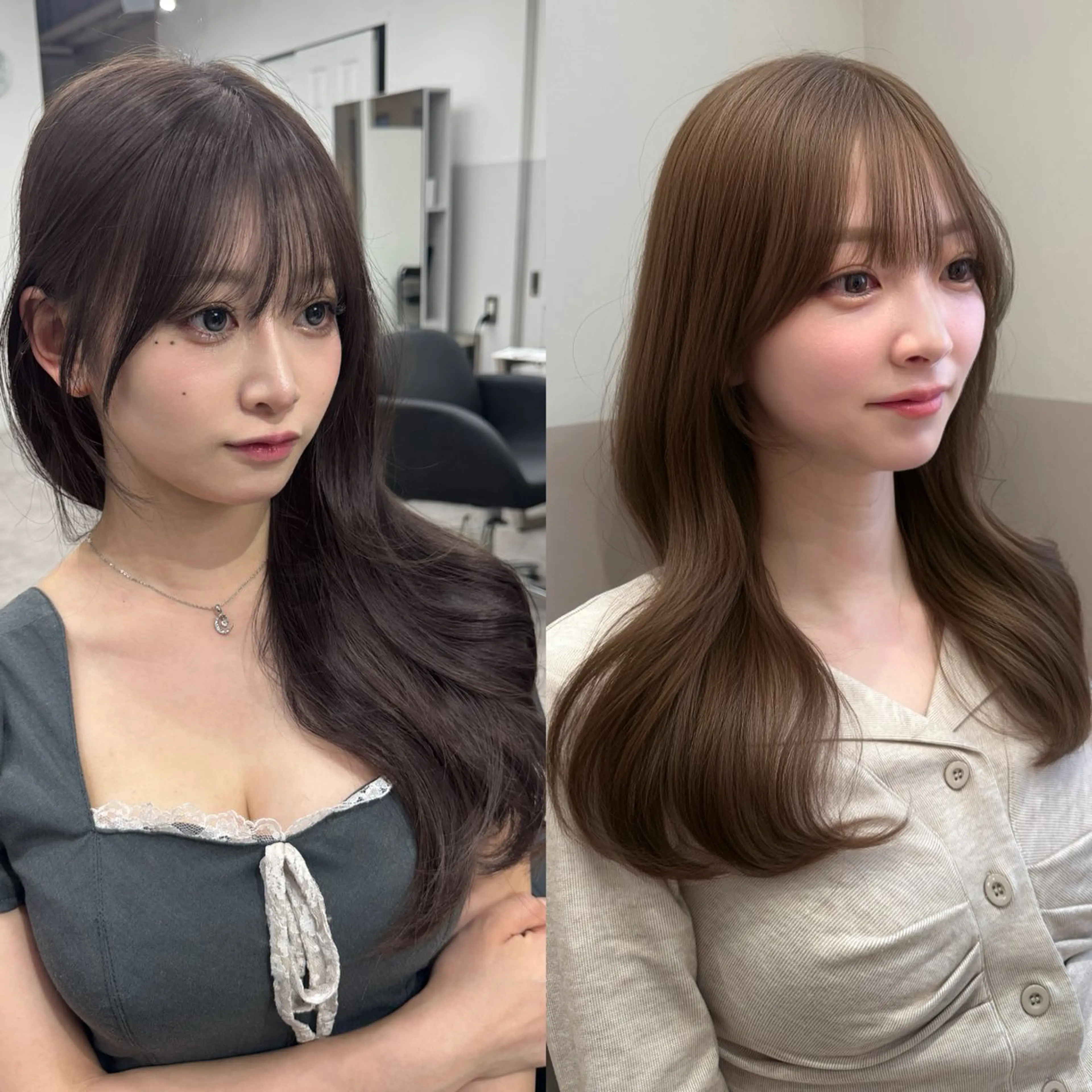 ロング カラー カット ヘアカラー トリートメント 🎀髪質改善×韓国レ イヤー×透明感/米田のヘアスタイル