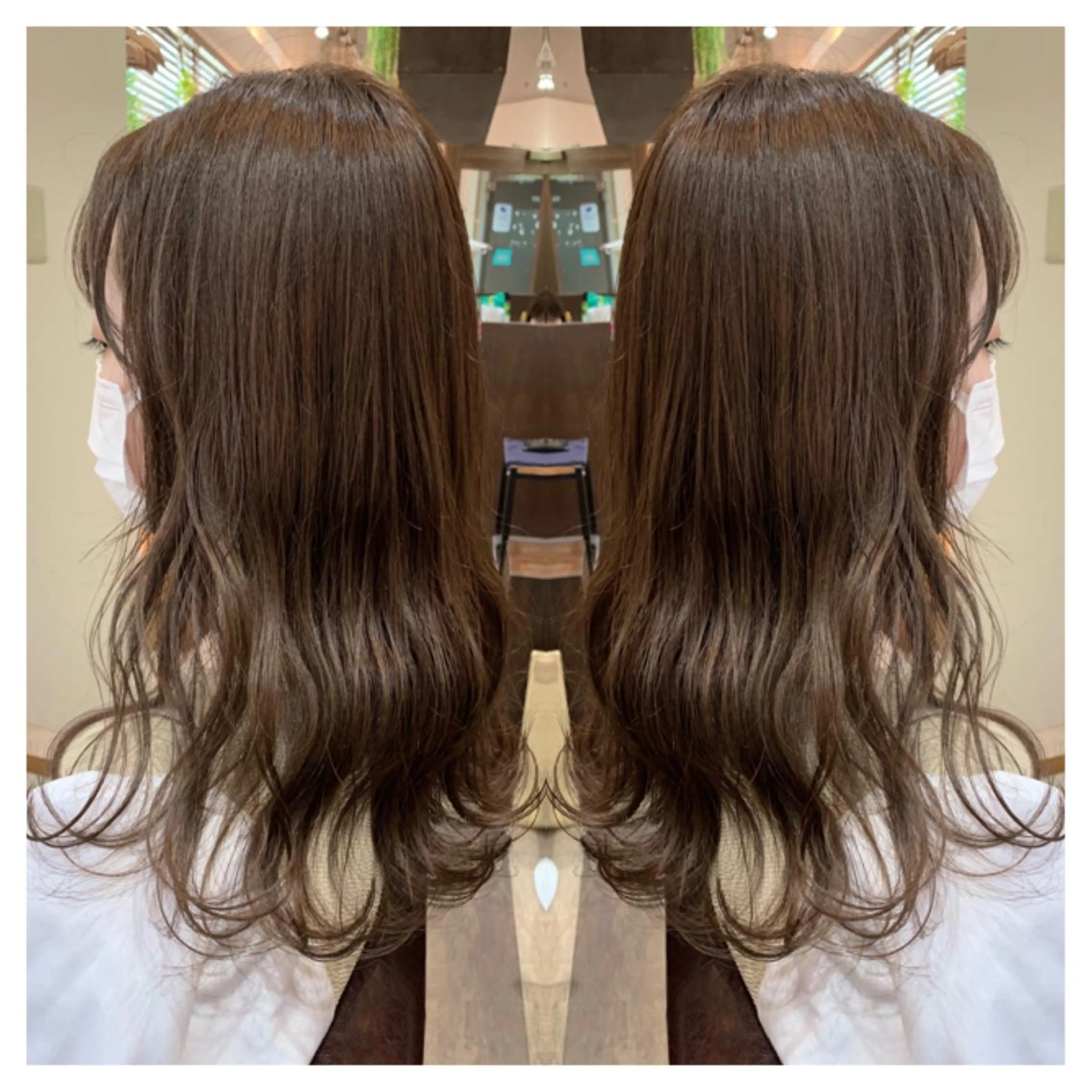 セミロング カラー カット ヘアカラー トリートメント 村山 茉衣のヘアスタイル