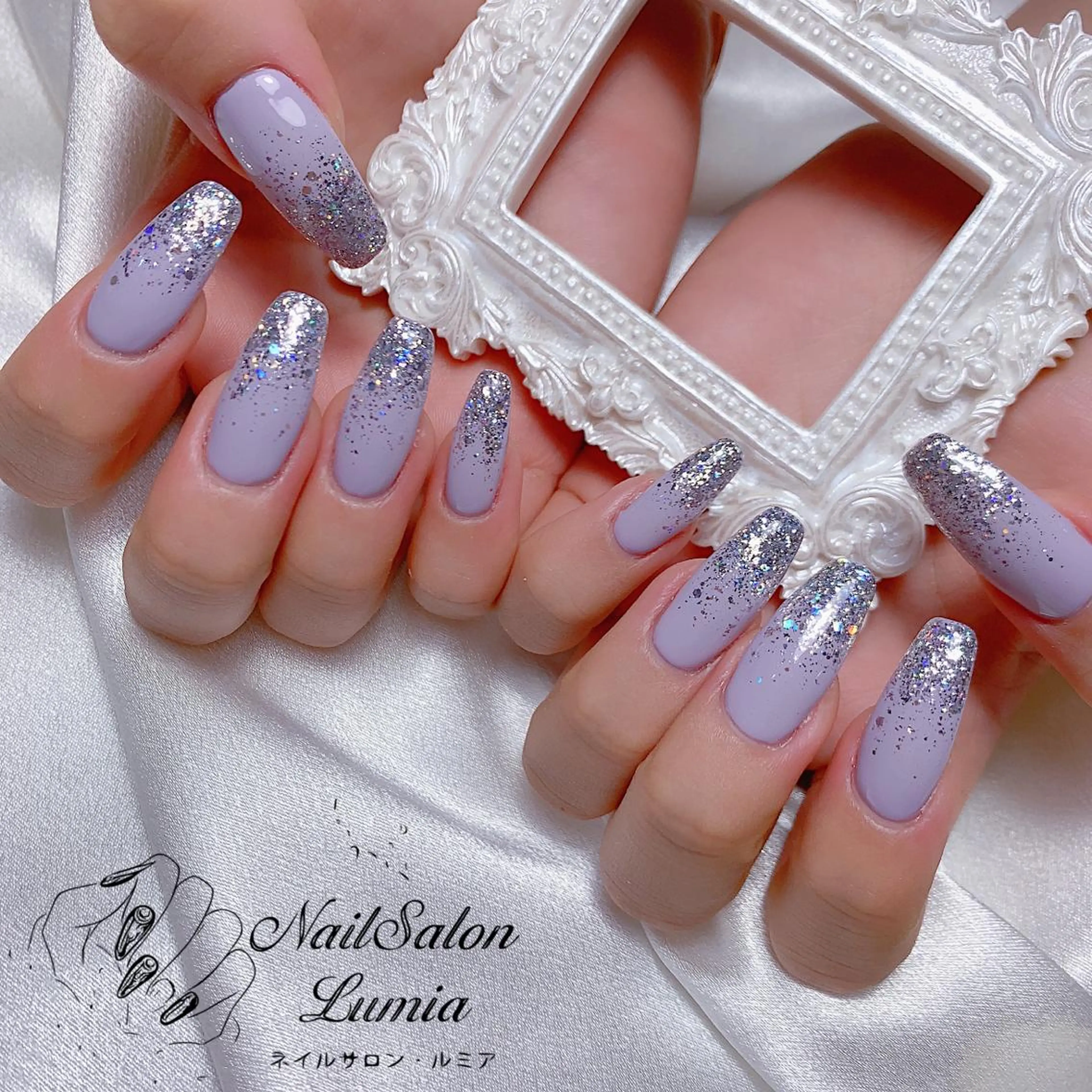 ネイル グラデーション ラメ(グリッター) ラメグラデーション ハンドネイル ネイルサロン ルミア Lumia 店長のネイルデザイン