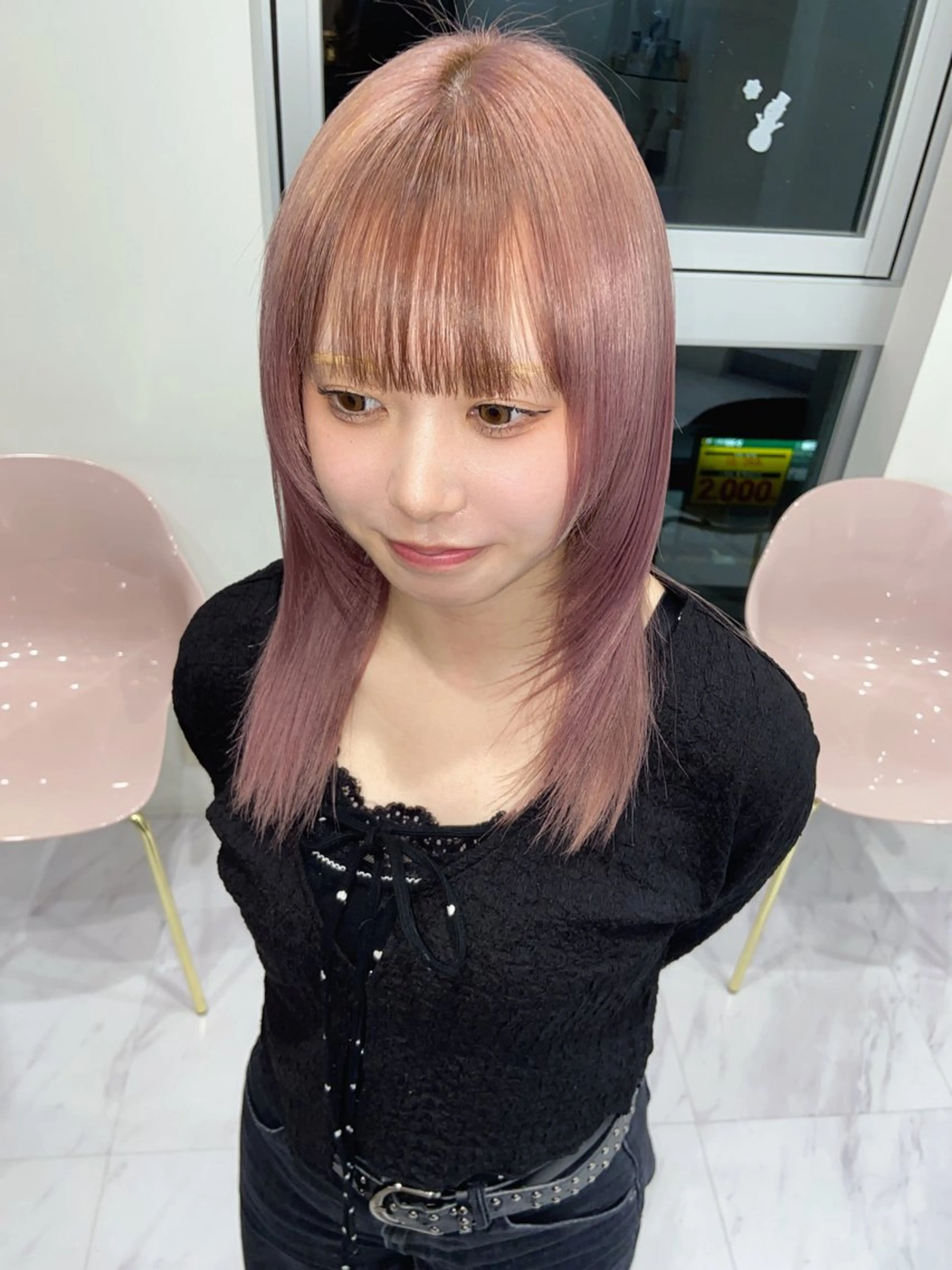 ミディアム カラー ラベンダーカラー ピンクカラー ピンクラベンダー カット ヘアカラー トリートメント 名駅/ハイトーン /Y2k/YUNAのヘアスタイル