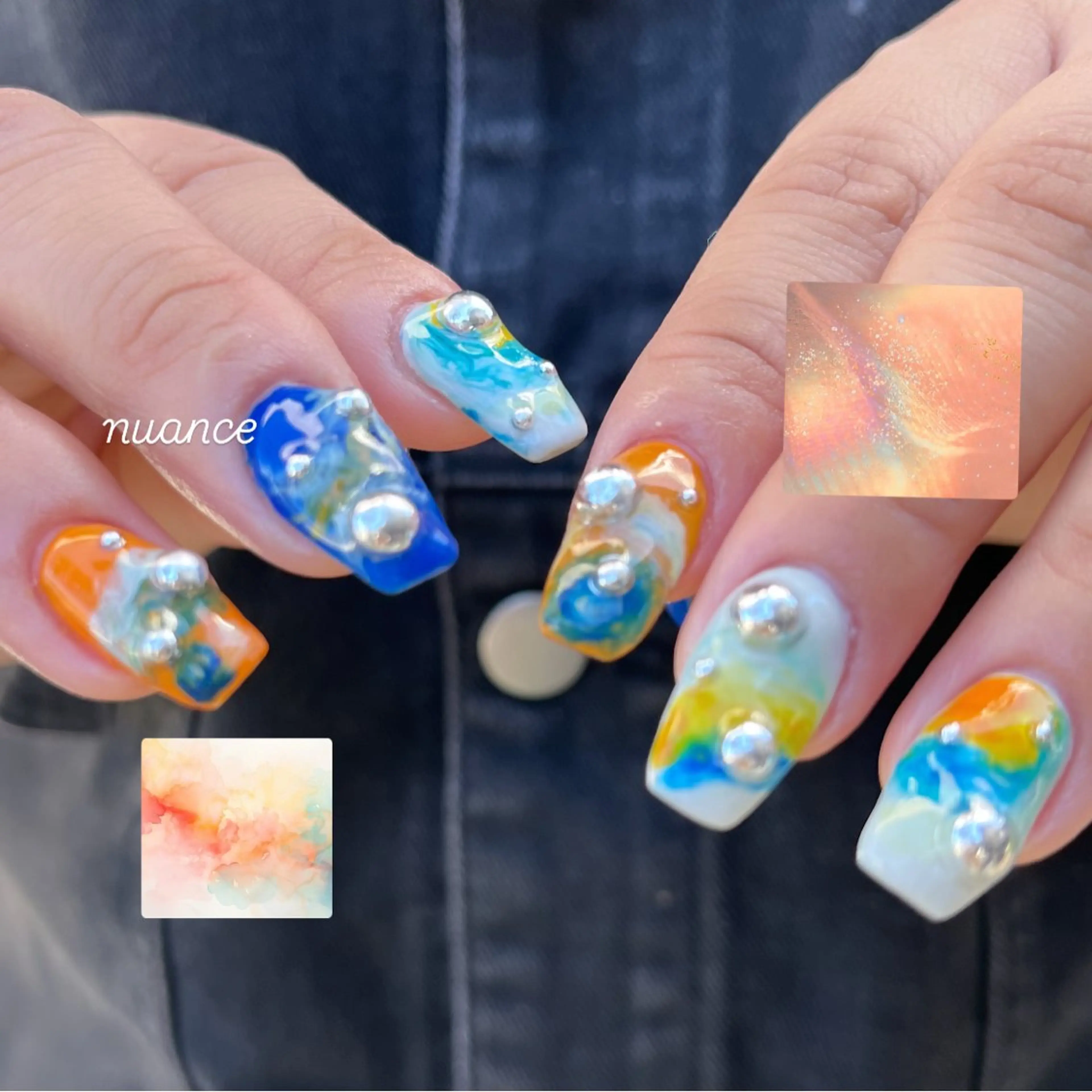 ネイル 大理石ネイル(マーブル) ハンドネイル HazeGrass NAILのネイルデザイン