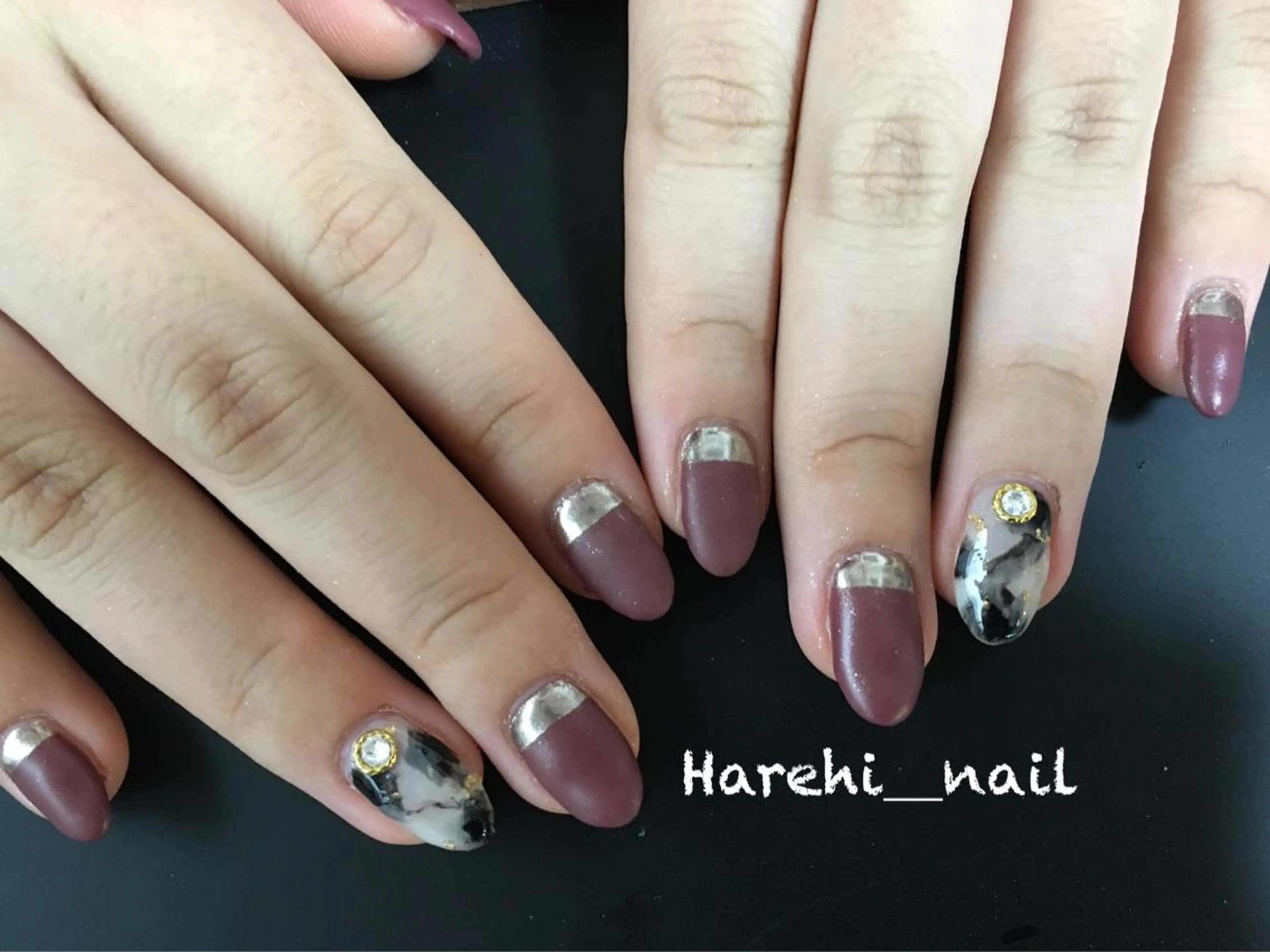 ネイル マットネイル ハンドネイル Harehi_ nailのネイルデザイン