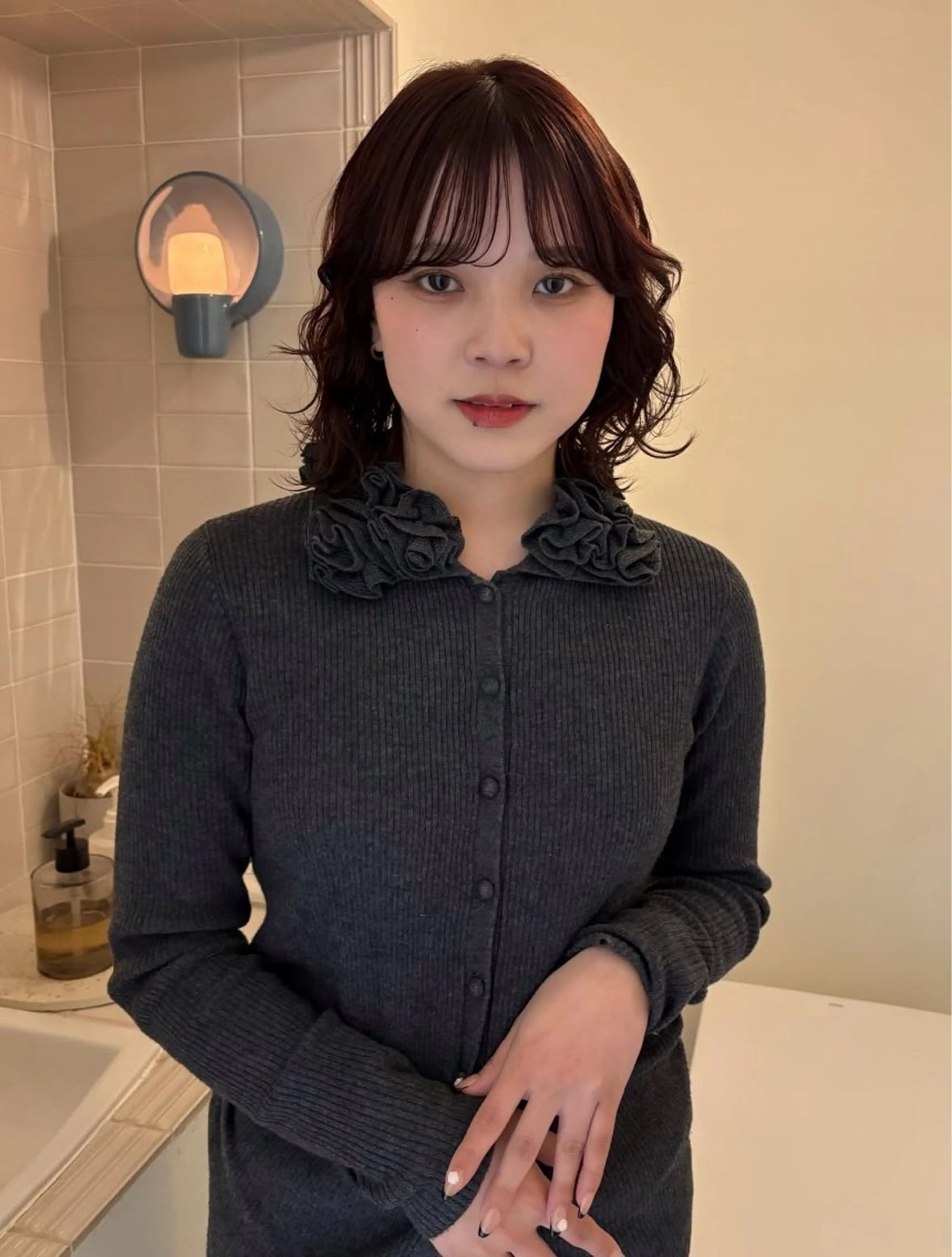 ミディアム ヘアカラー 船越 愛のヘアスタイル