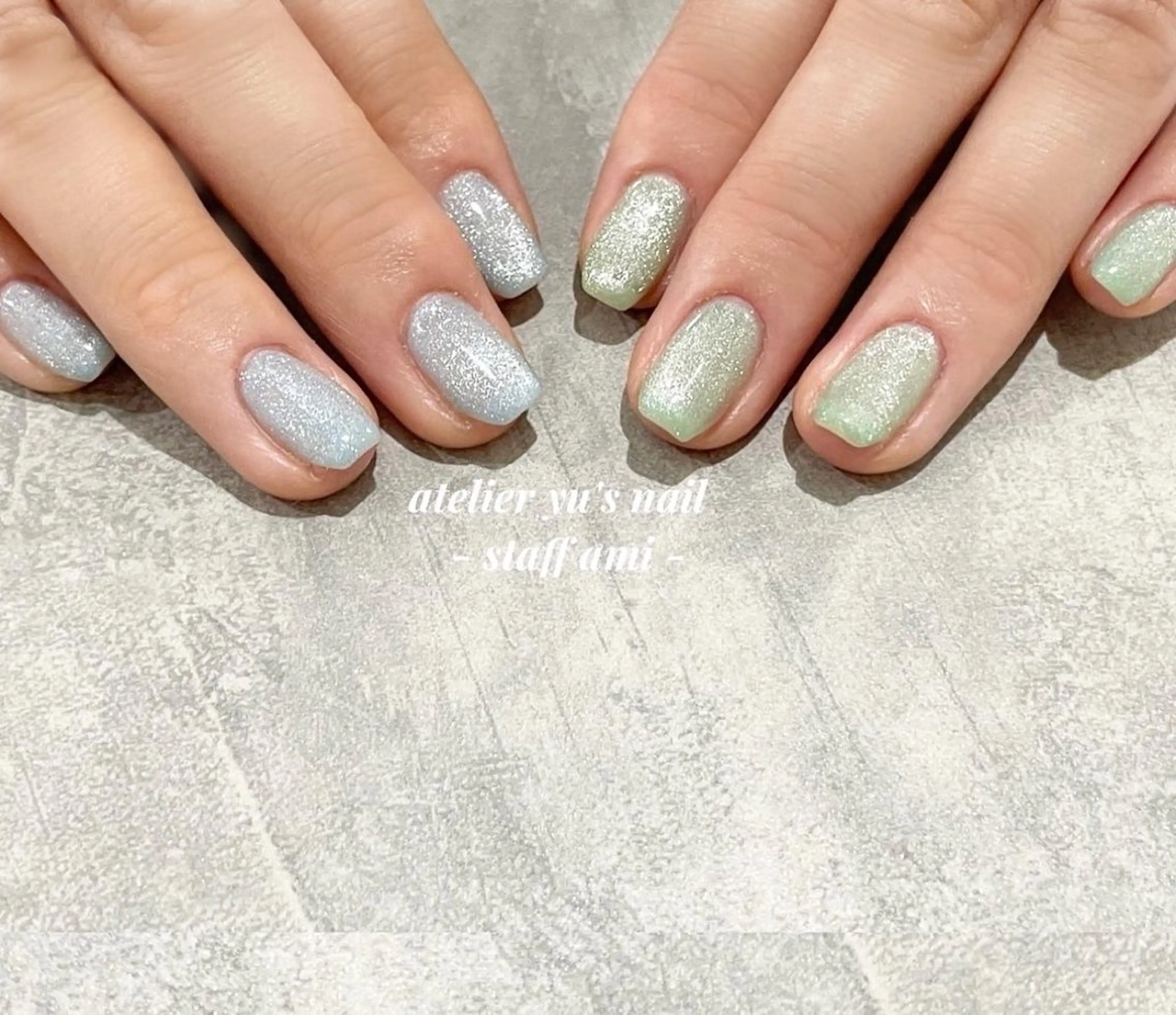 ネイル ジェルネイル キラキラネイル マグネットネイル atelier yu's nail所属・atelier yu's nailのネイルデザイン