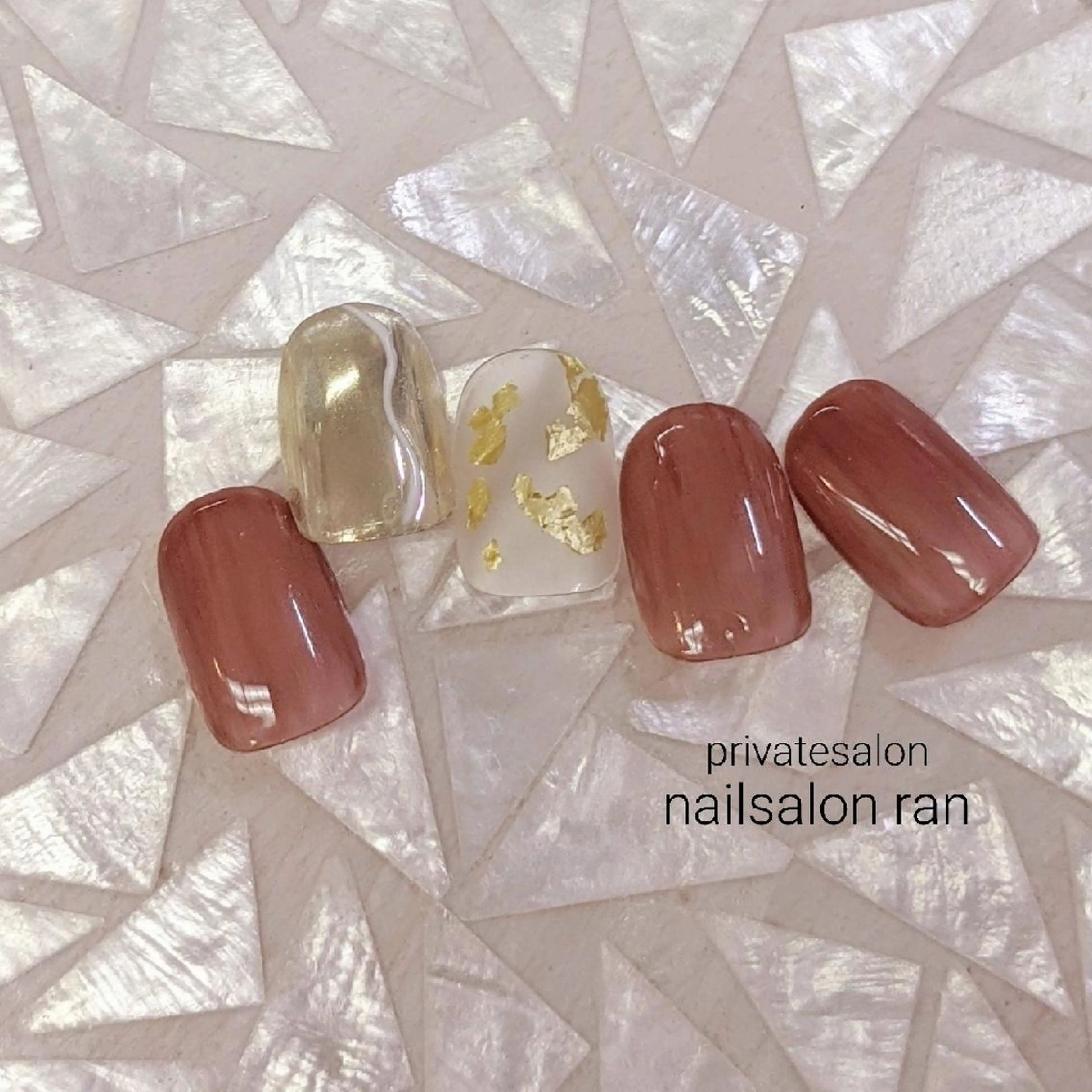 ネイル マットネイル ミラーネイル nailsalon ranのネイルデザイン