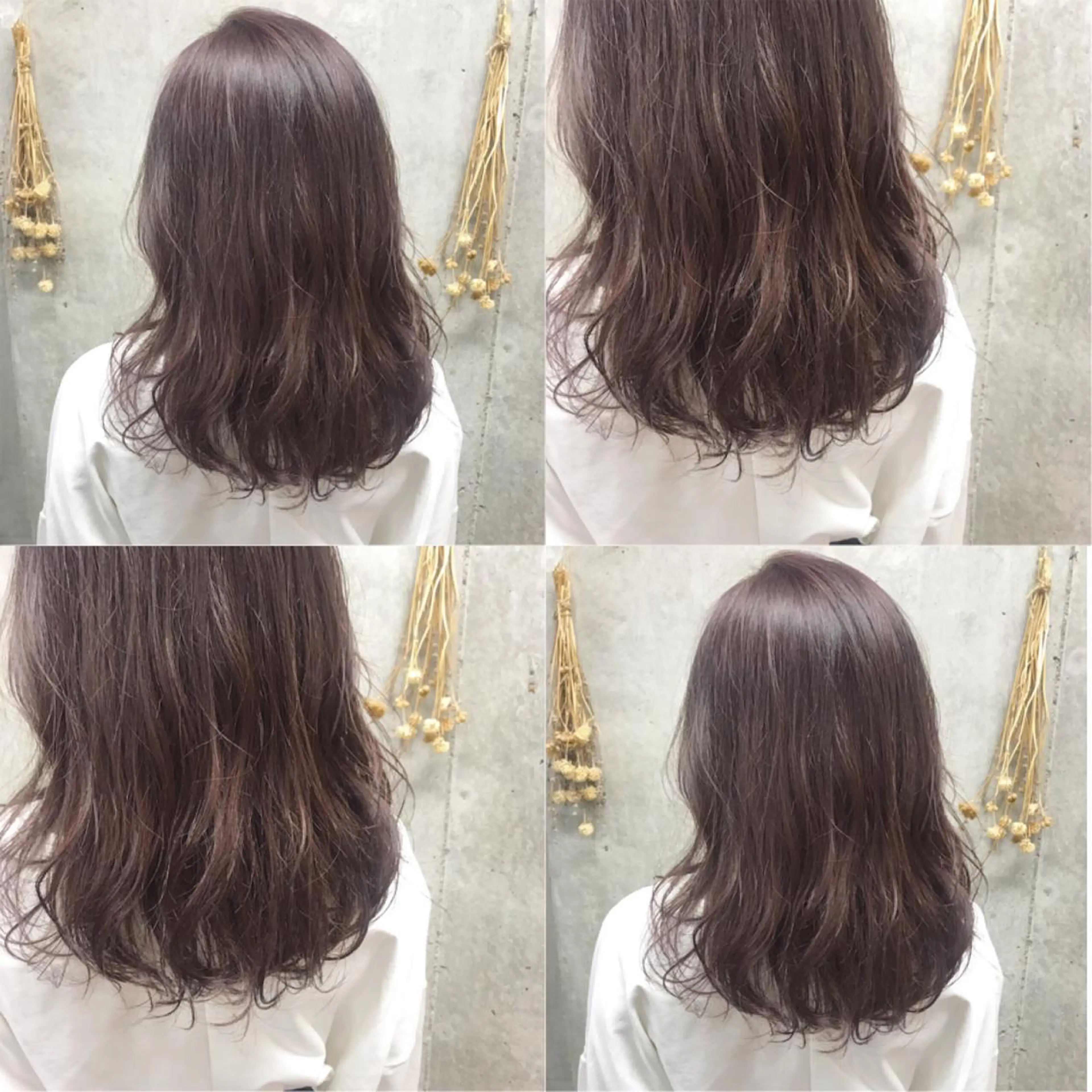 セミロング カラー ヘアアレンジ ハーフアップ アッシュ イルミナカラー ピンクカラー バイオレットカラー clan所属・Satsuki ✂︎♡のヘアスタイル